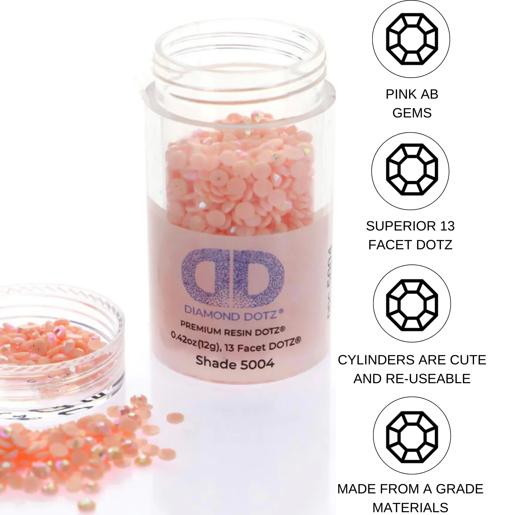 Diamond Dotz 2.8MM 12G DOTZ Cylinder - Pink AB - Image 5