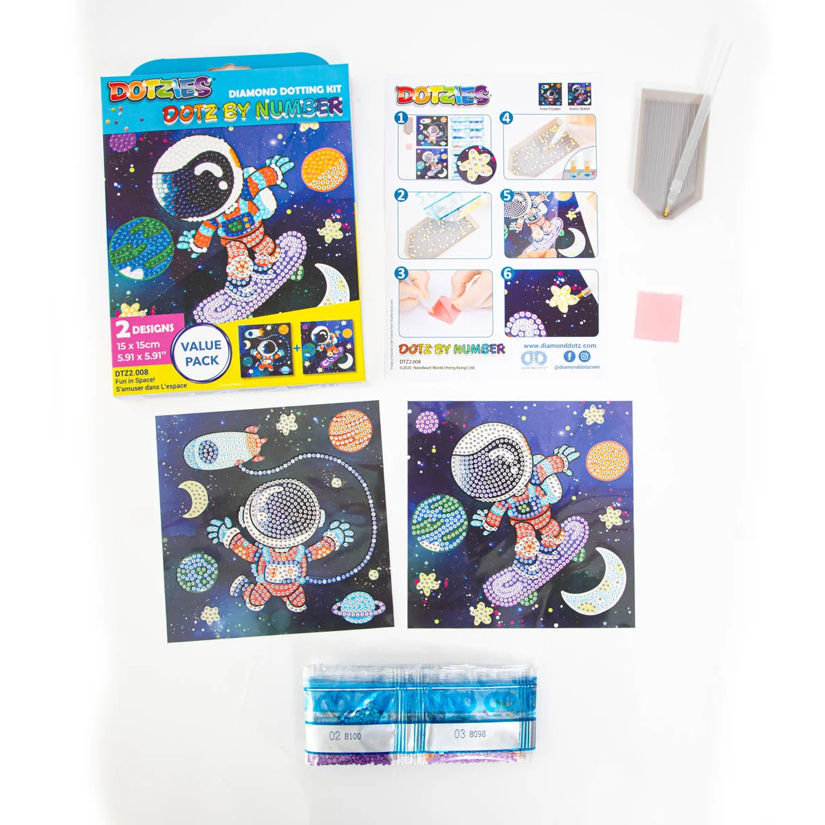 Diamond Dotz DOTZIES Fun in Space! Diamond Painting - 5.9" x 5.9" - Image 5