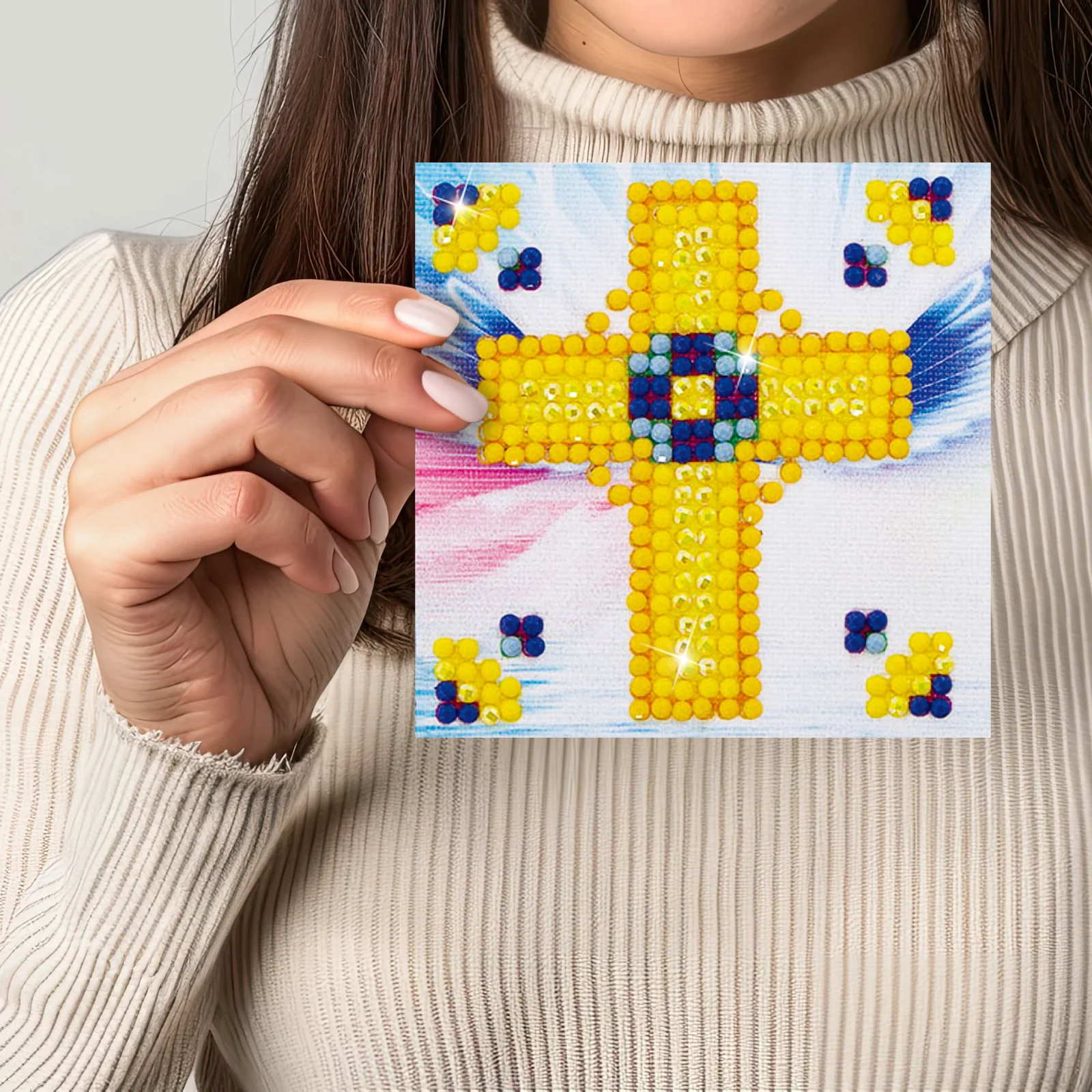 Diamond Dotz Golden Cross - 3.0" x 3.0" - Image 2