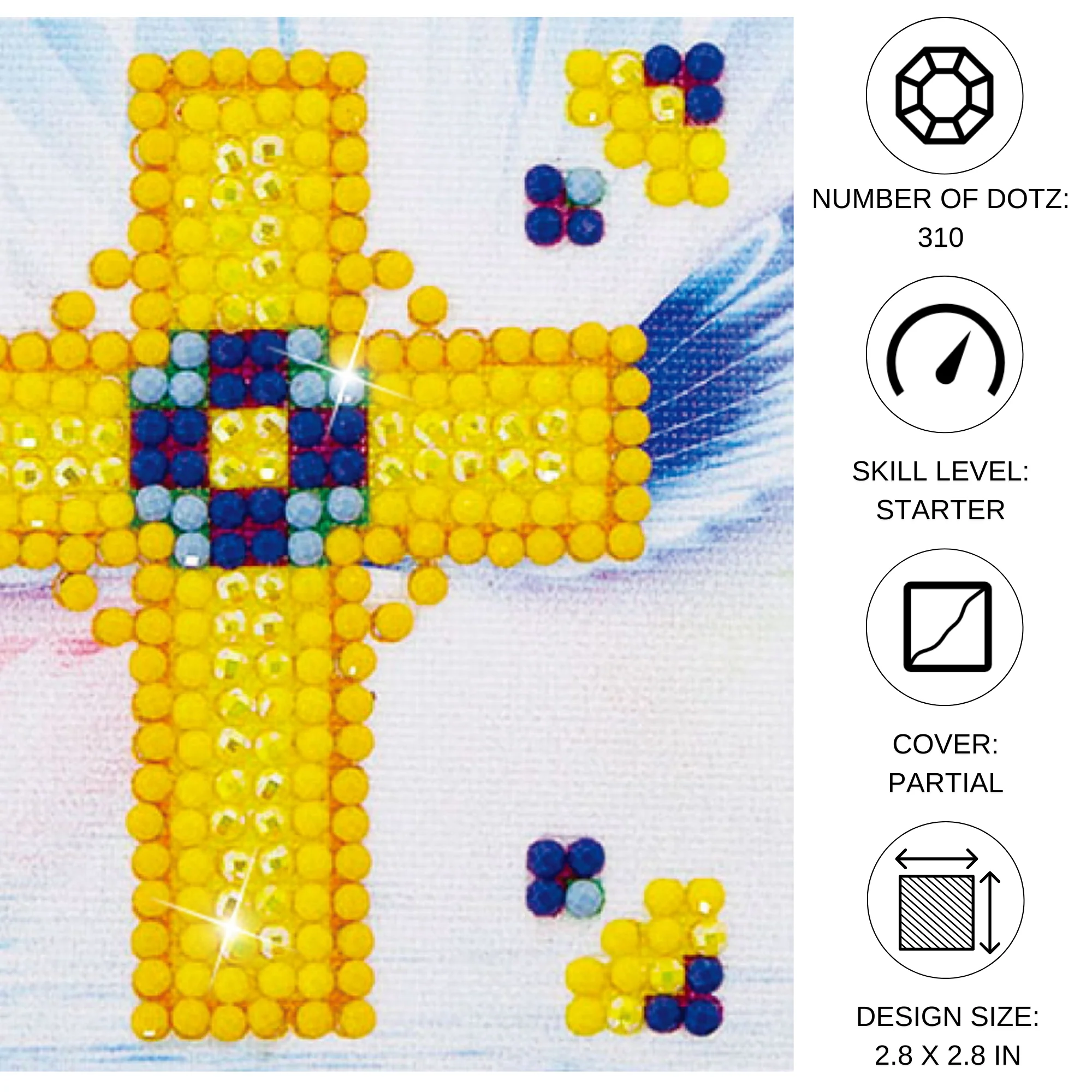 Diamond Dotz Golden Cross - 3.0" x 3.0" - Image 3