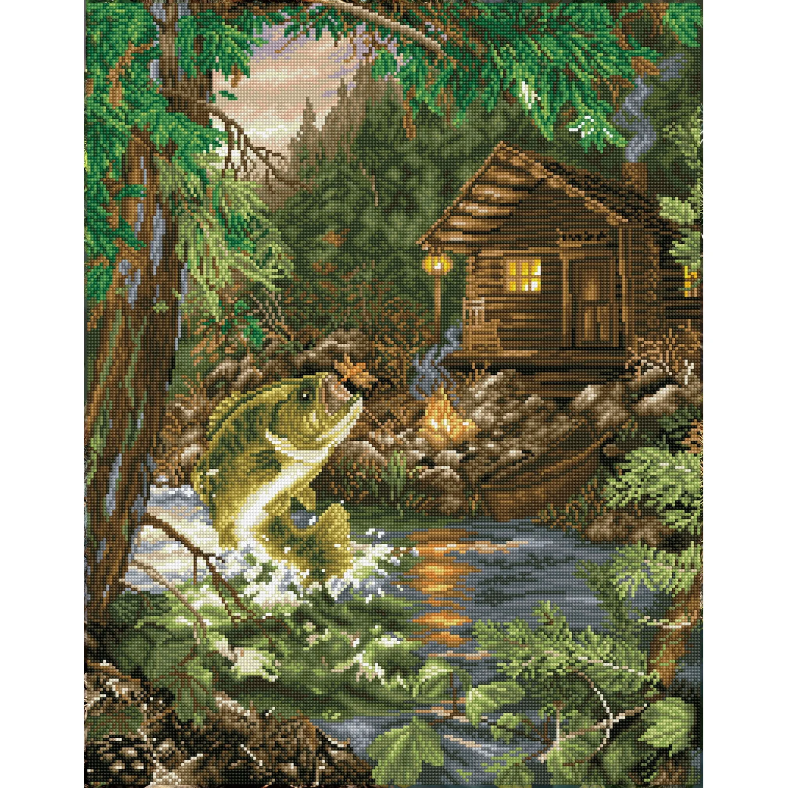 Diamond Dotz Gone Fishing - 22.0" x 28.0"