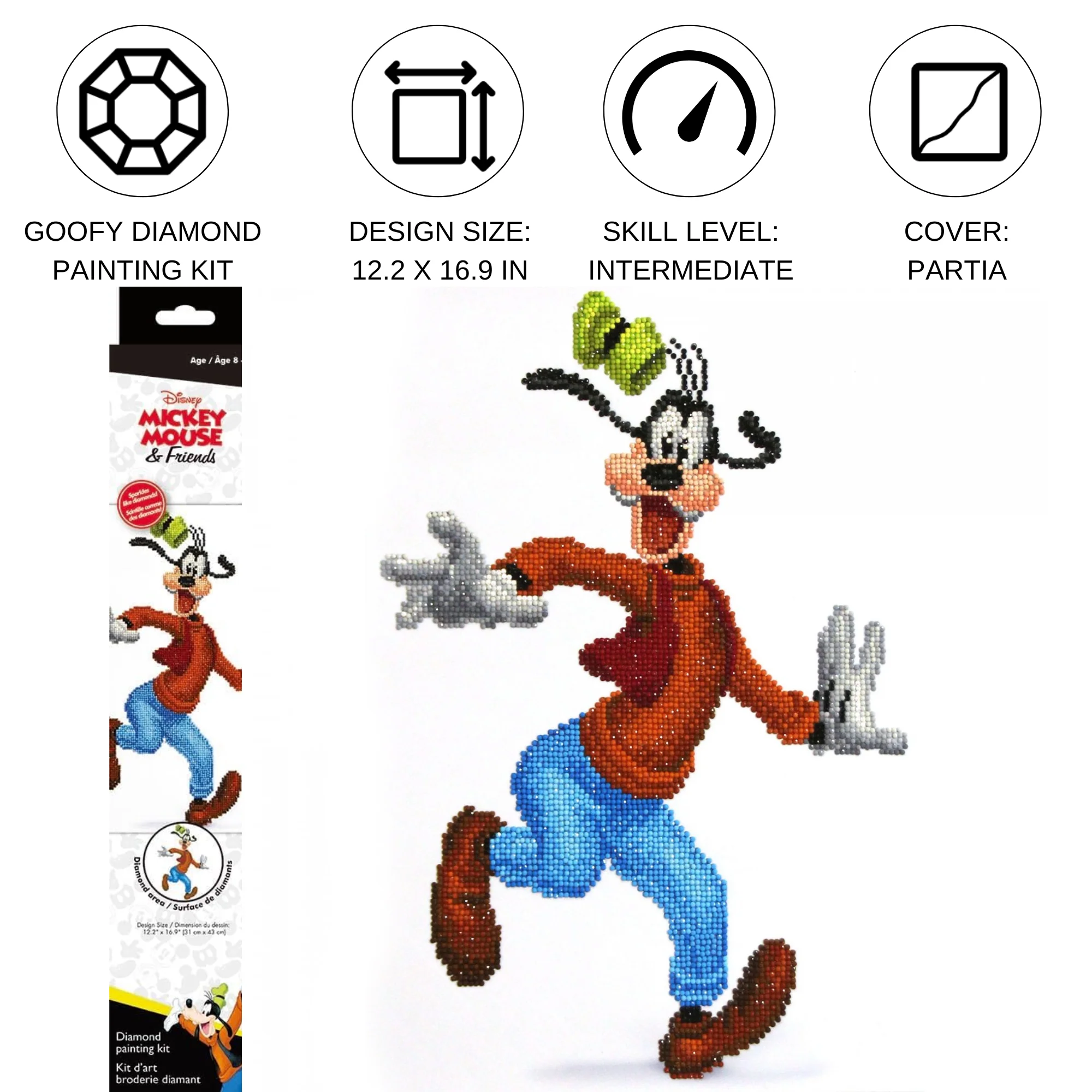 Diamond Dotz Goofy - 12.2" x 16.9" - Image 3