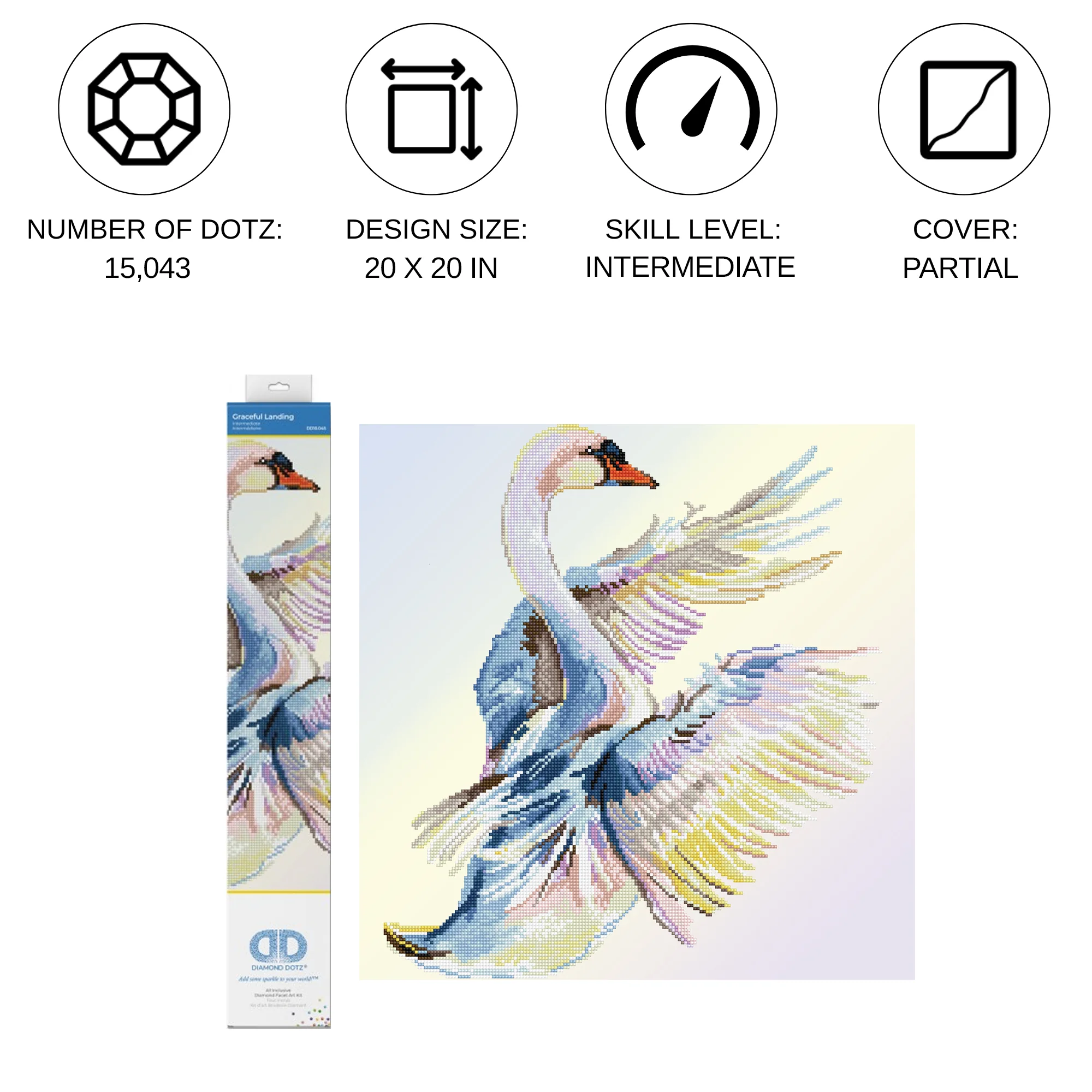 Diamond Dotz Graceful Landing - 20.1" x 20.1" - Image 4