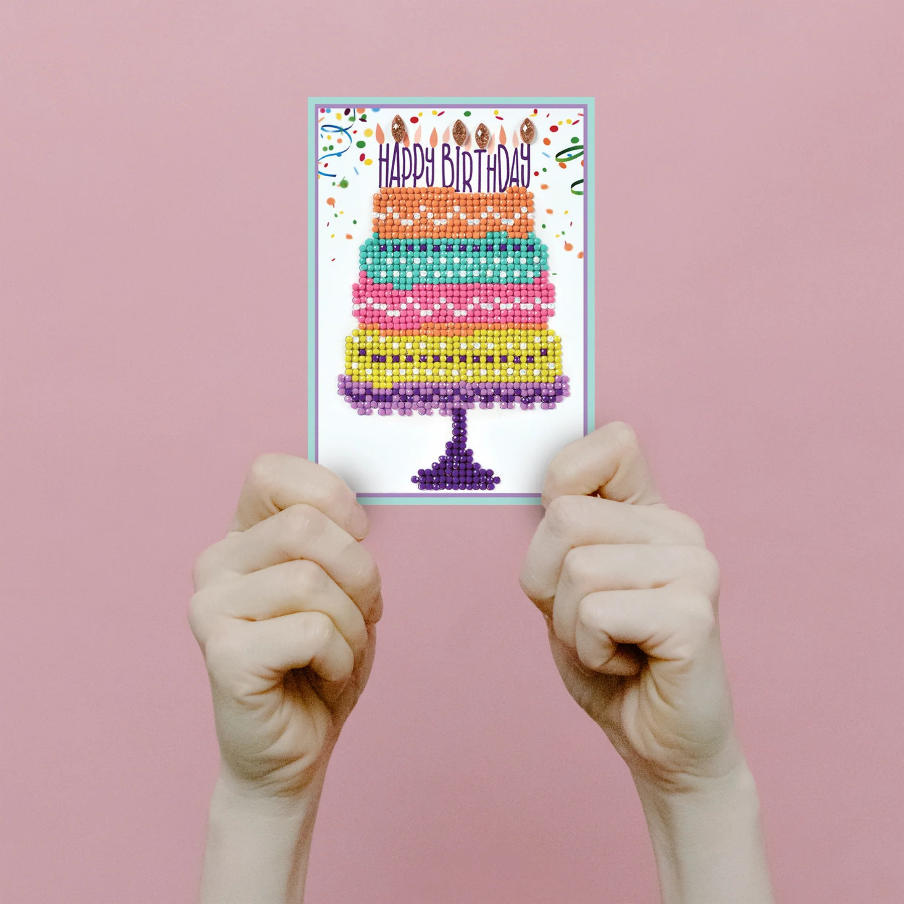 Diamond Dotz Happy Birthday Cake Greeting Card - 5.0" x 7.0" - Image 4