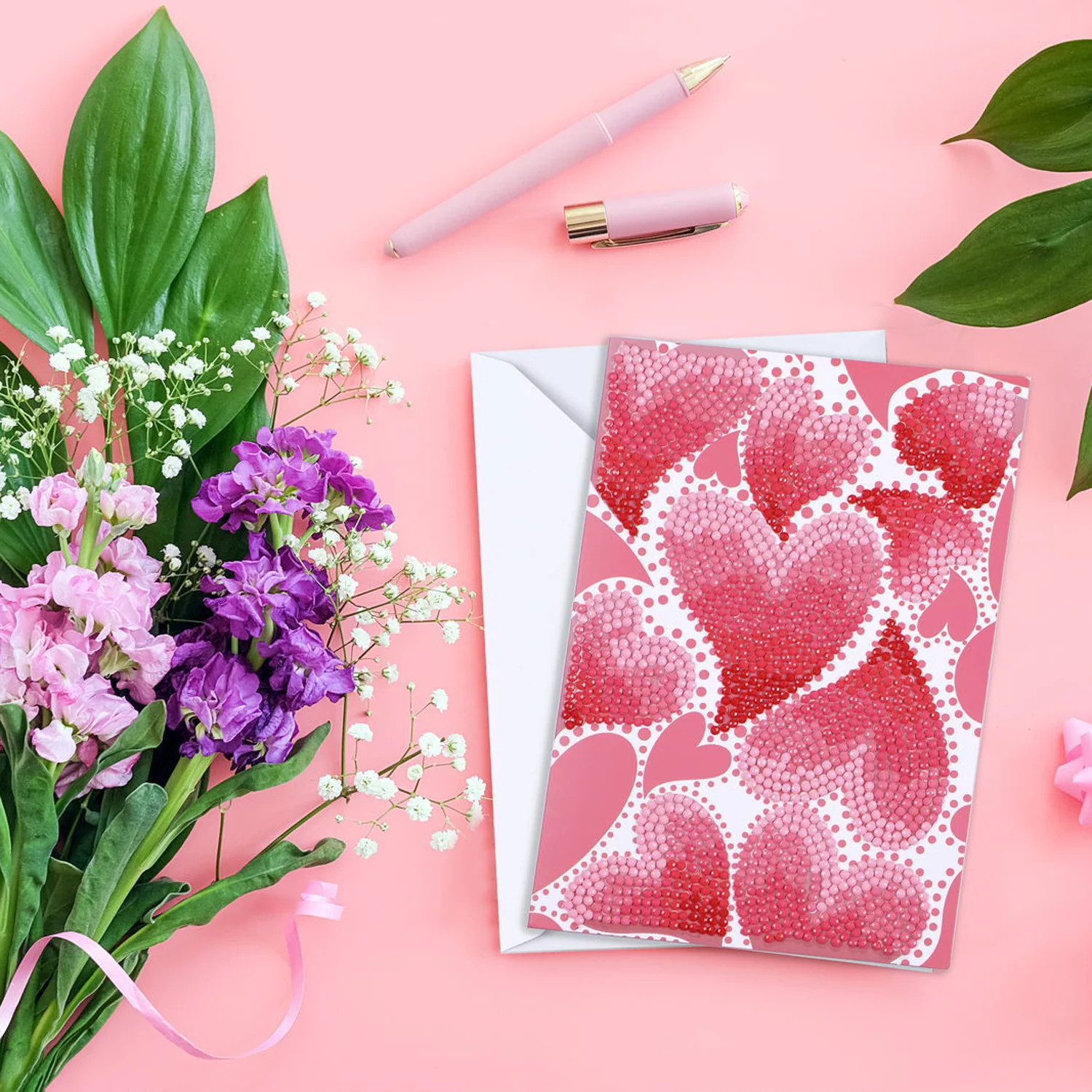 Diamond Dotz Hearts Swirl Greeting Card - 5.0" x 7.0" - Image 5