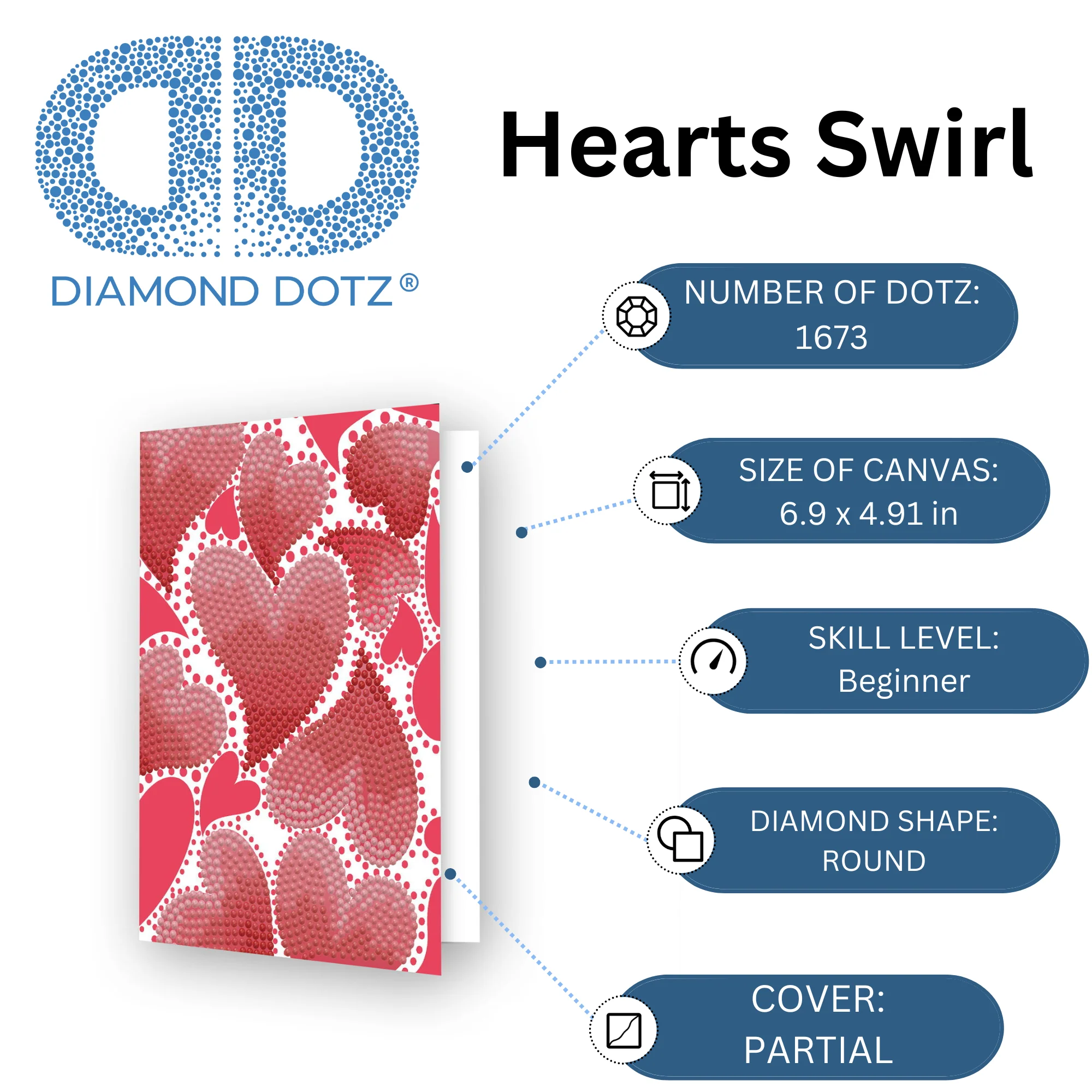 Diamond Dotz Hearts Swirl Greeting Card - 5.0" x 7.0" - Image 6