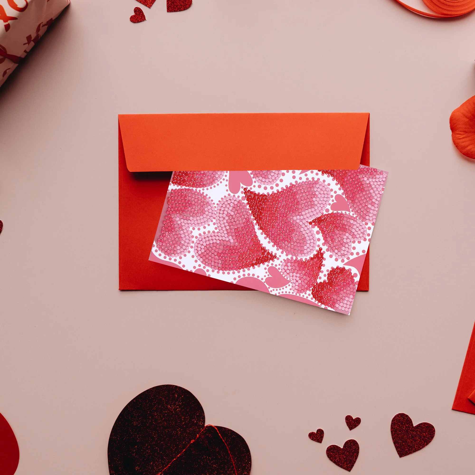 Diamond Dotz Hearts Swirl Greeting Card - 5.0" x 7.0" - Image 7