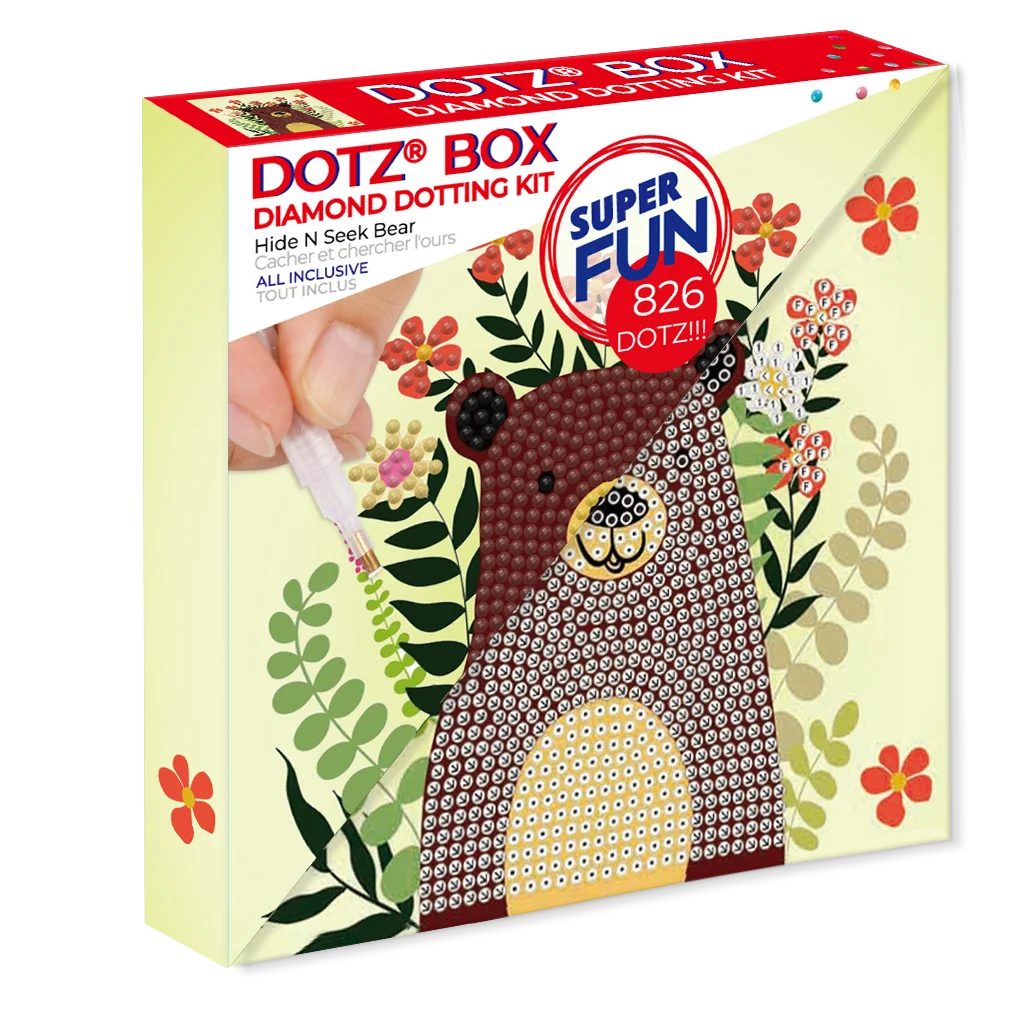 Diamond Dotz Decorative Box Hide 'n Seek Bear - 5.9" x 5.9" - Image 3