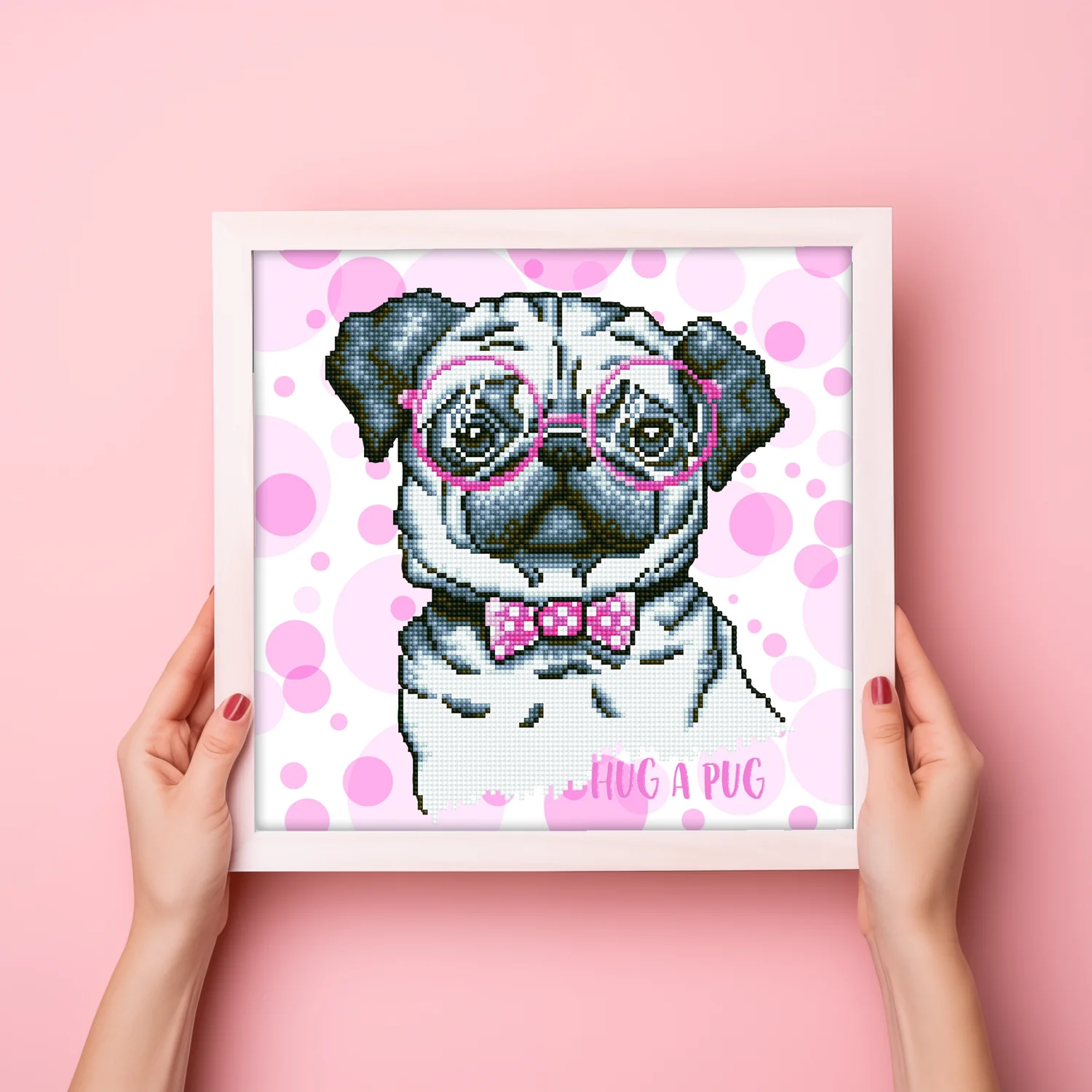 Diamond Dotz Hug A Pug - 13.8" x 13.8" - Image 3