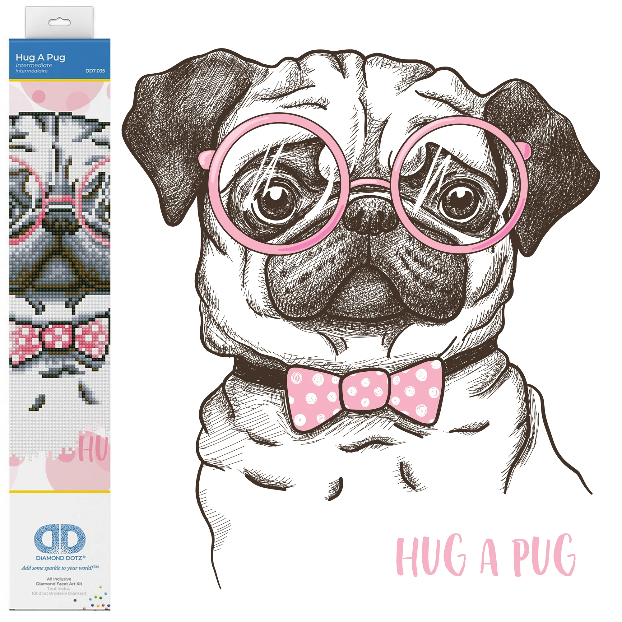 Diamond Dotz Hug A Pug - 13.8" x 13.8" - Image 8