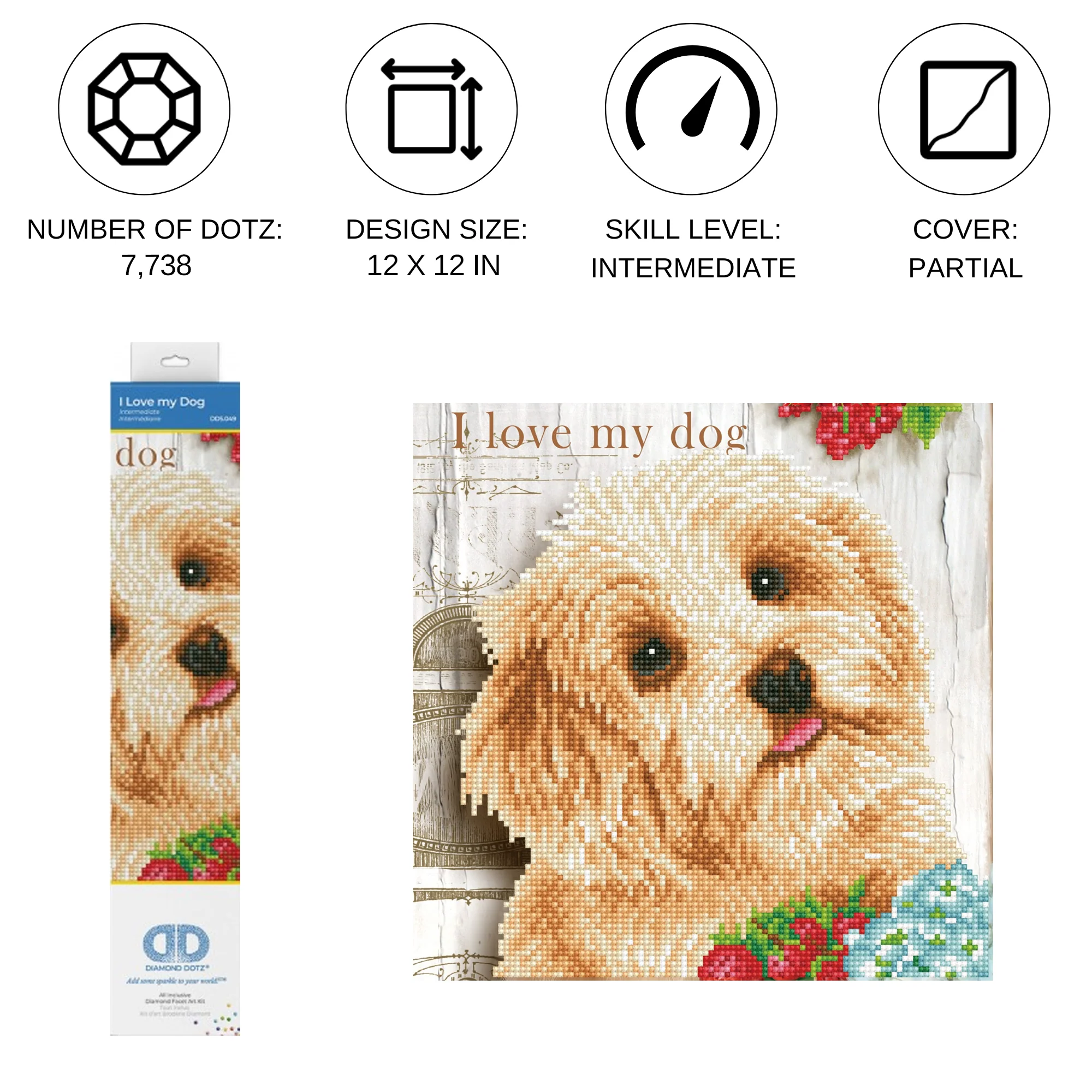 Diamond Dotz I Love My Dog - 12.0" x 12.0" - Image 6
