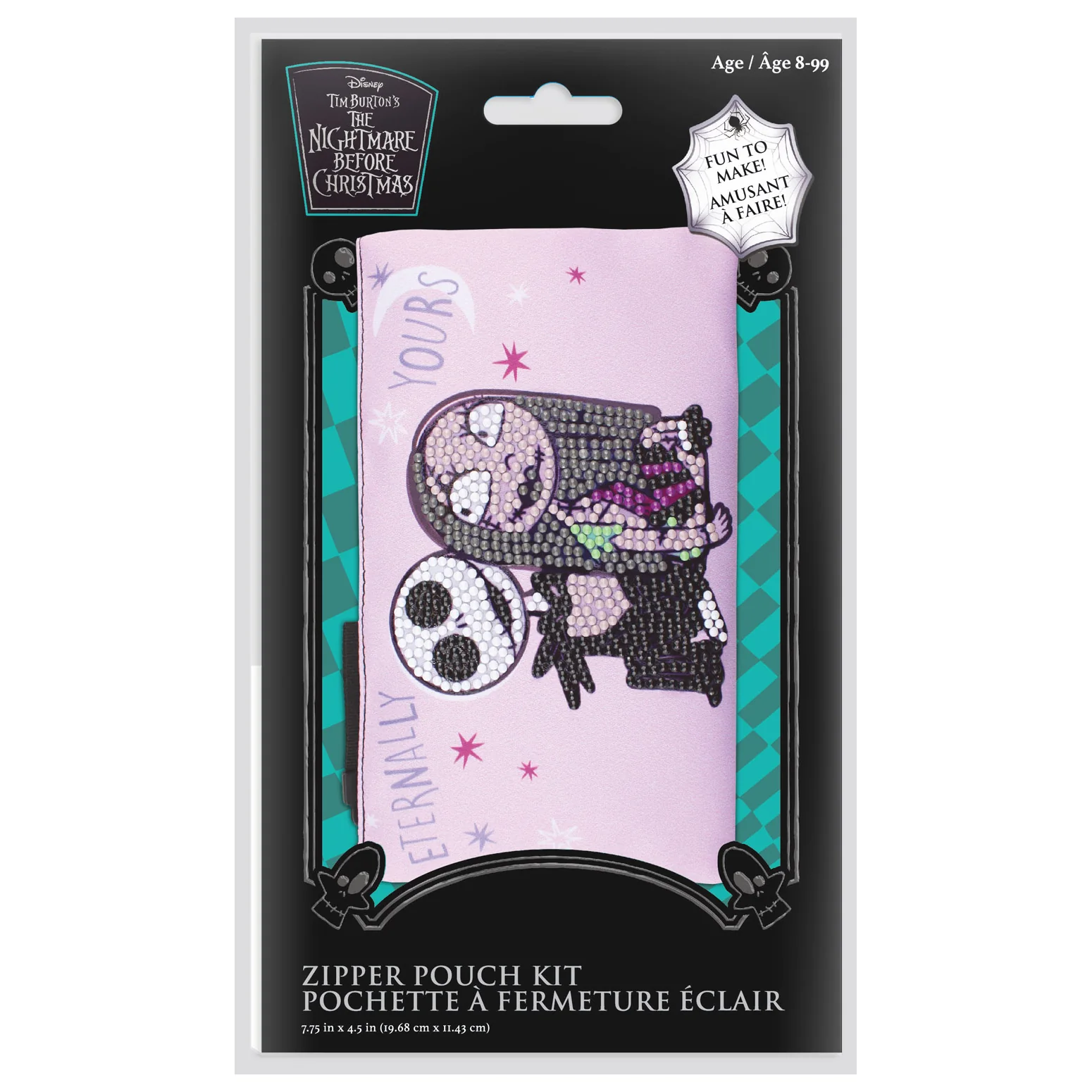 Diamond Dotz Jack and Sally Zipper Pouch - 7.75 x  4.5 - Image 7