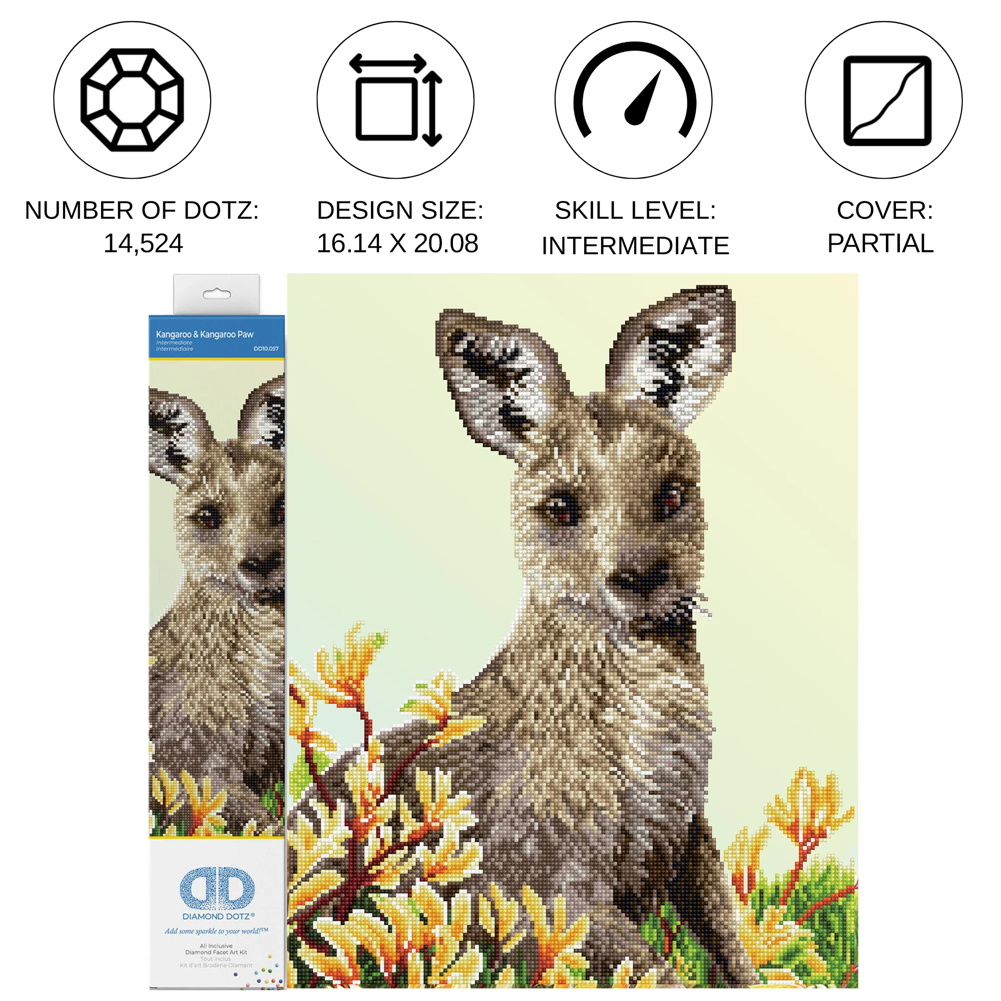 Diamond Dotz Kangaroo & Kangaroo Paw - 16.1" x 20.1" - Image 6