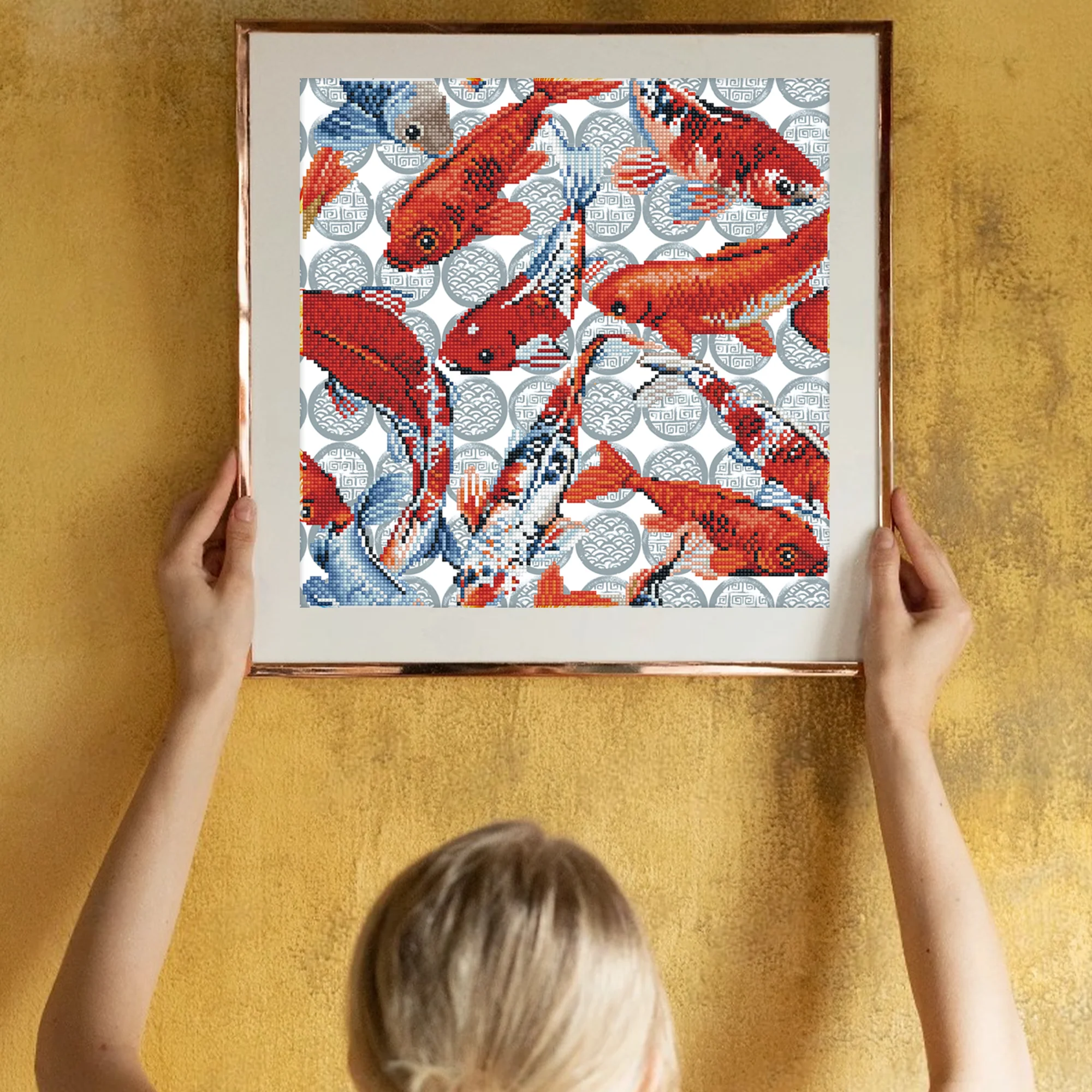 Diamond Dotz Koi Mosaic - 16.1" x 16.1" - Image 4