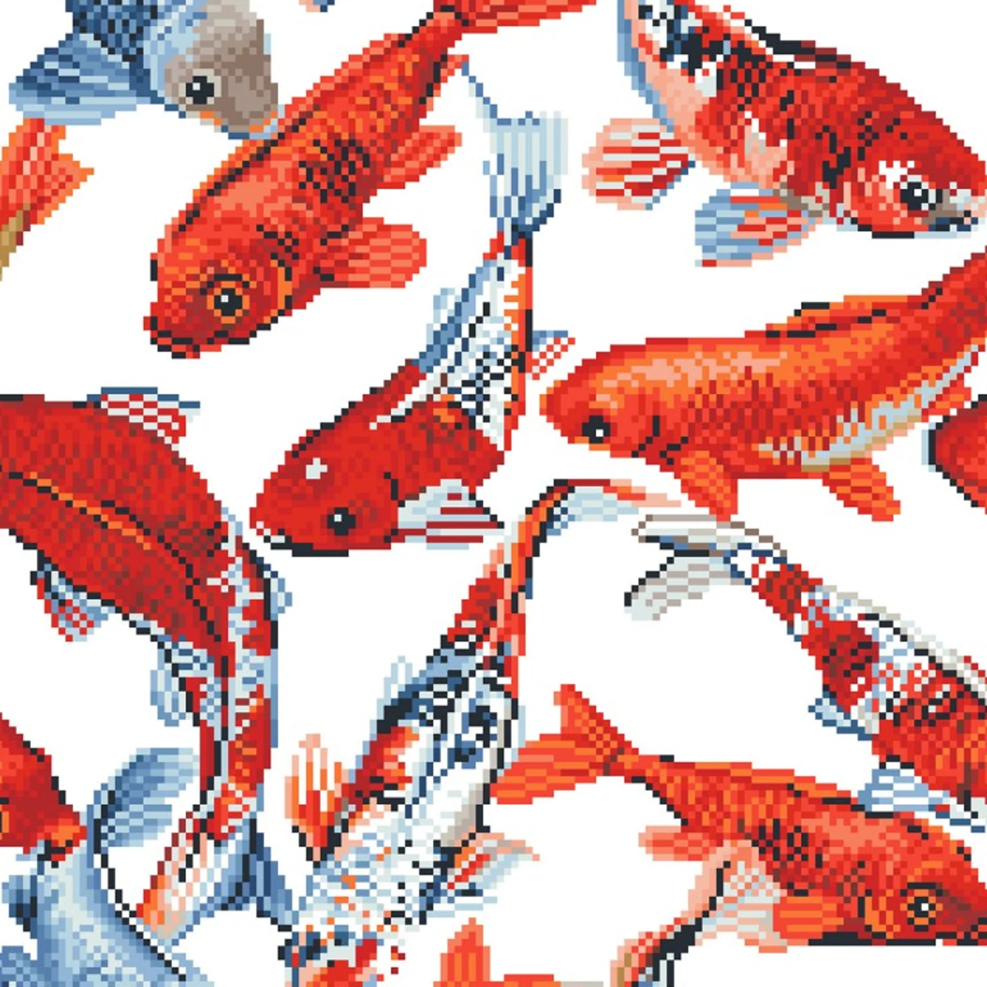 Diamond Dotz Koi Mosaic - 16.1" x 16.1" - Image 5