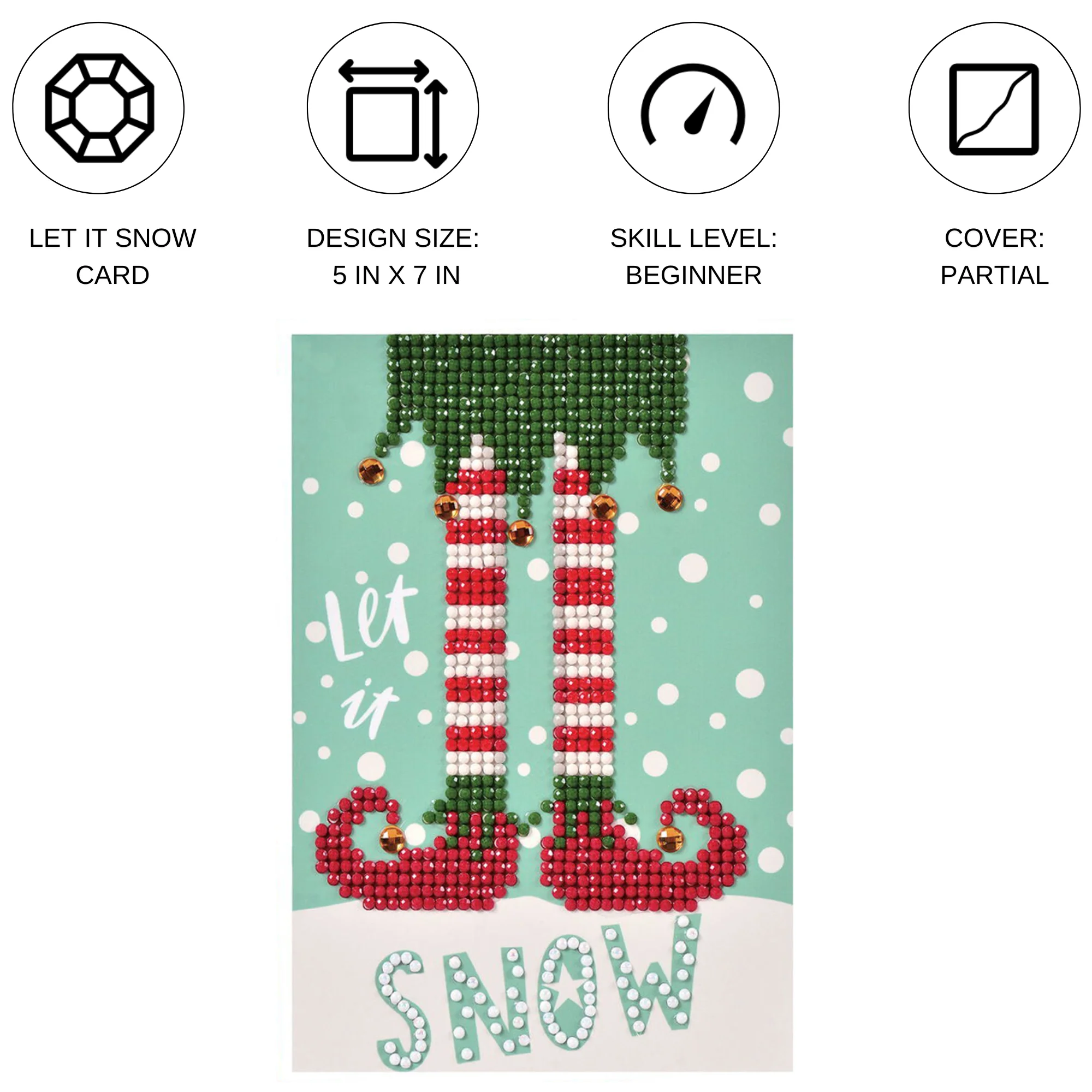 Diamond Dotz Let It Snow Greeting Card - 5.0" x 7.0" - Image 3