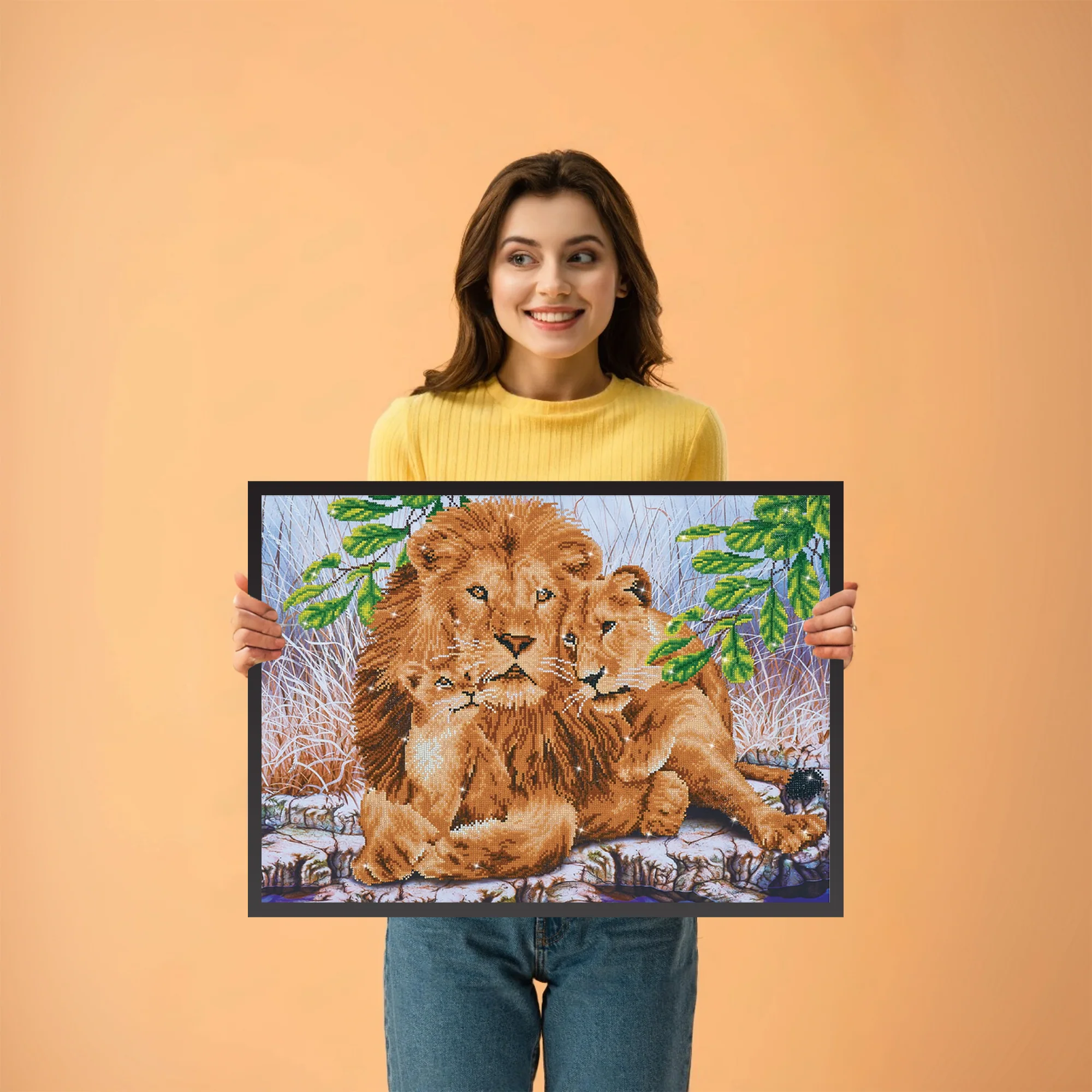 Diamond Dotz Lion Family - 30.3" x 21.7" - Image 4