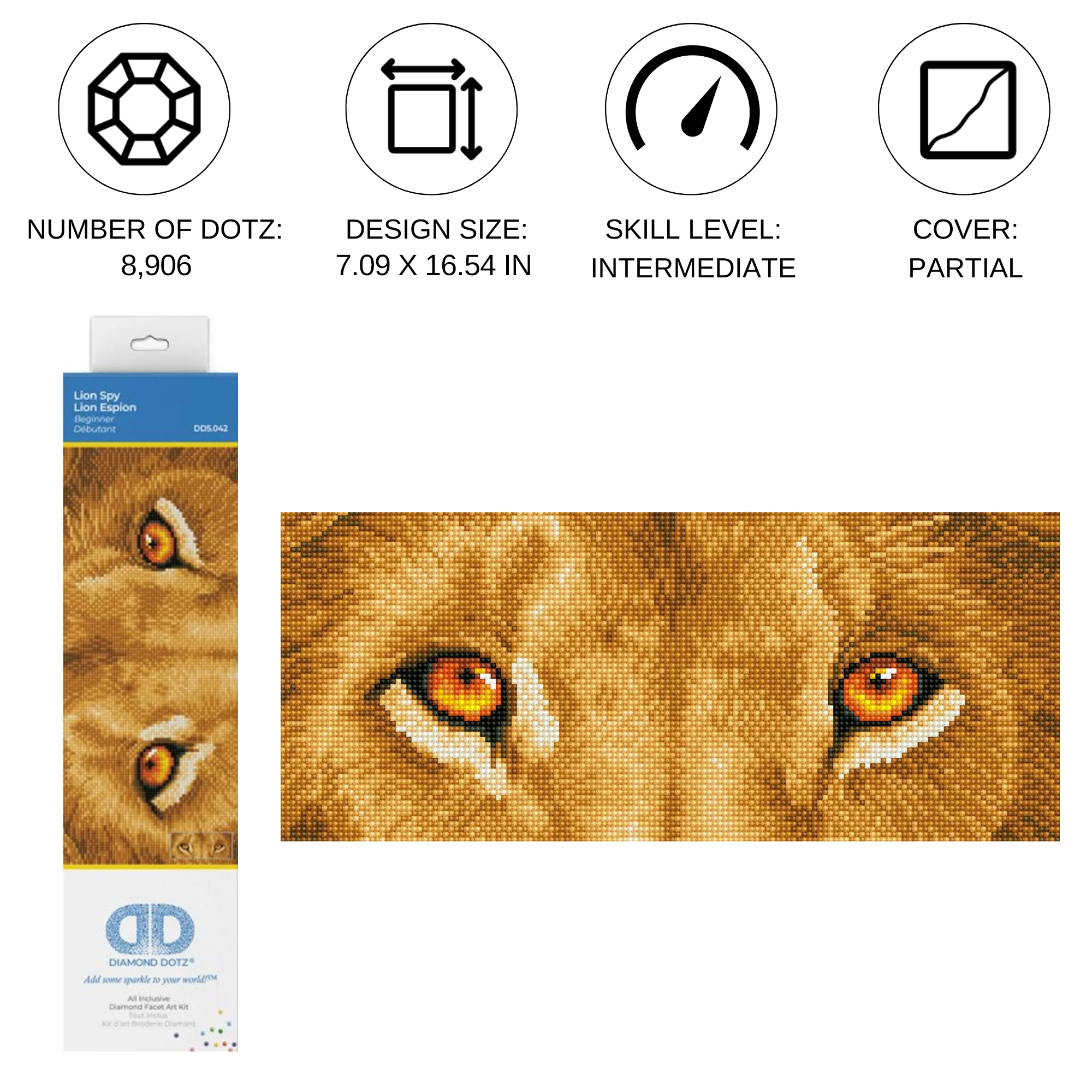 Diamond Dotz Lion Spy - 16.5" x 7.1" - Image 7