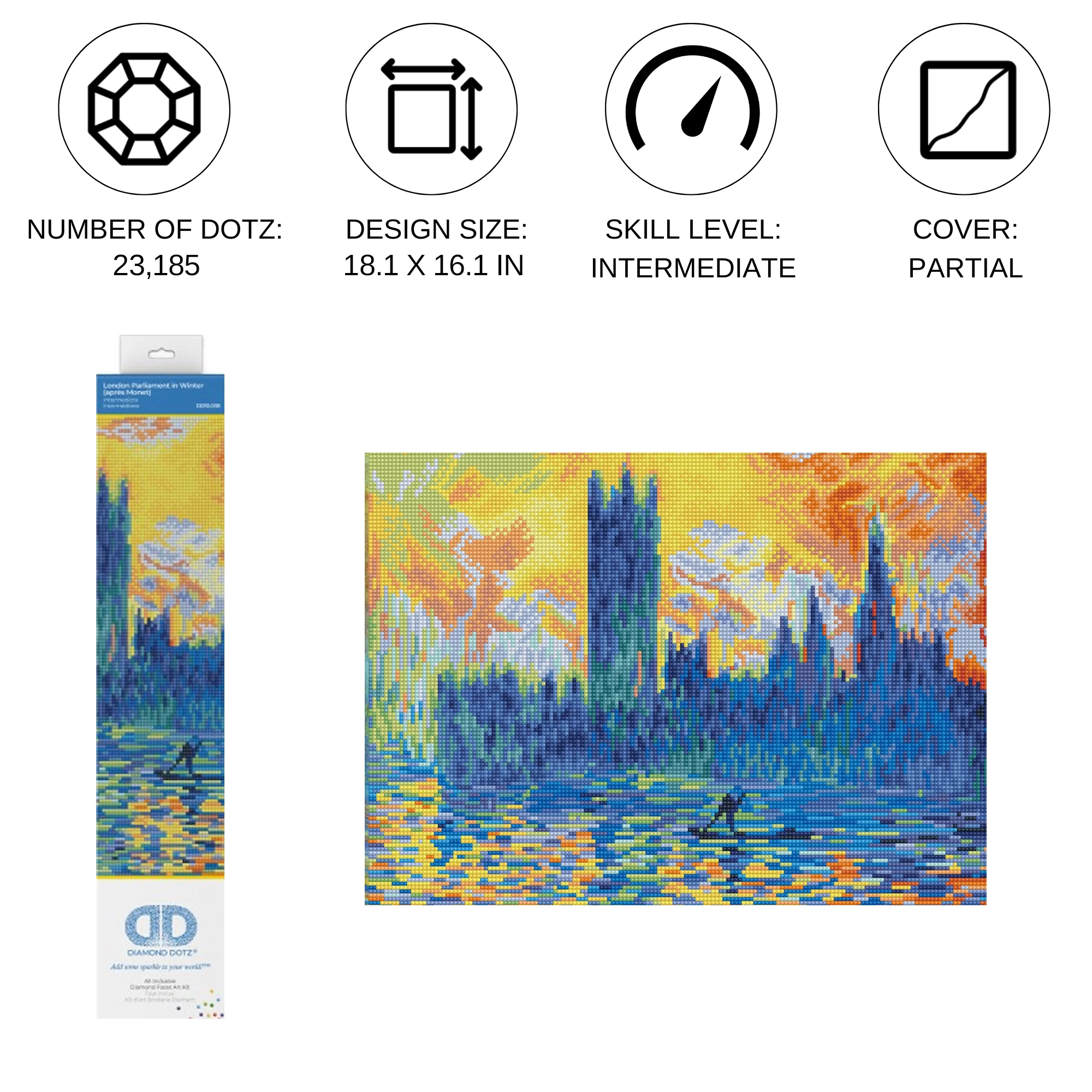 Diamond Dotz London Parliament In Winter (Apres Monet) - 18.1" x 16.1" - Image 3