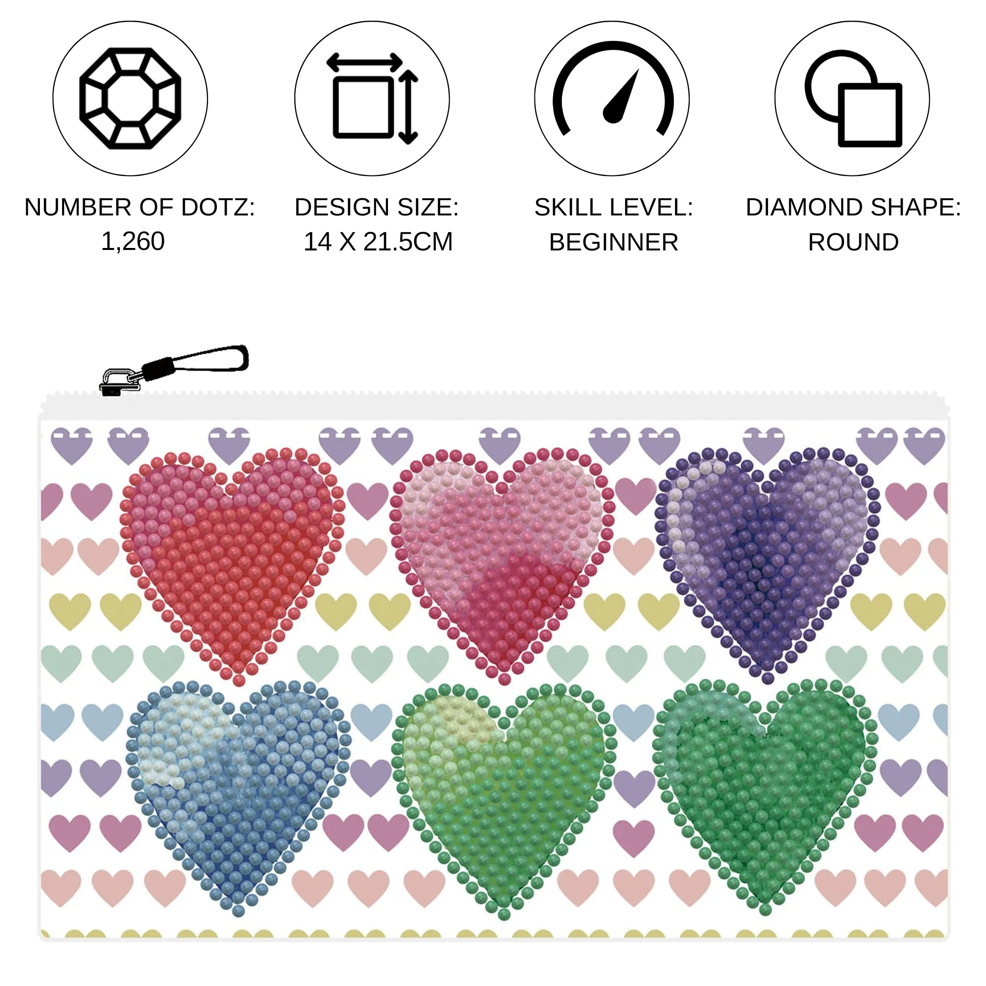 Diamond Dotz DOTZIES LOVE HEARTS Diamond Painting - 7.5" x 4.3" - Image 4