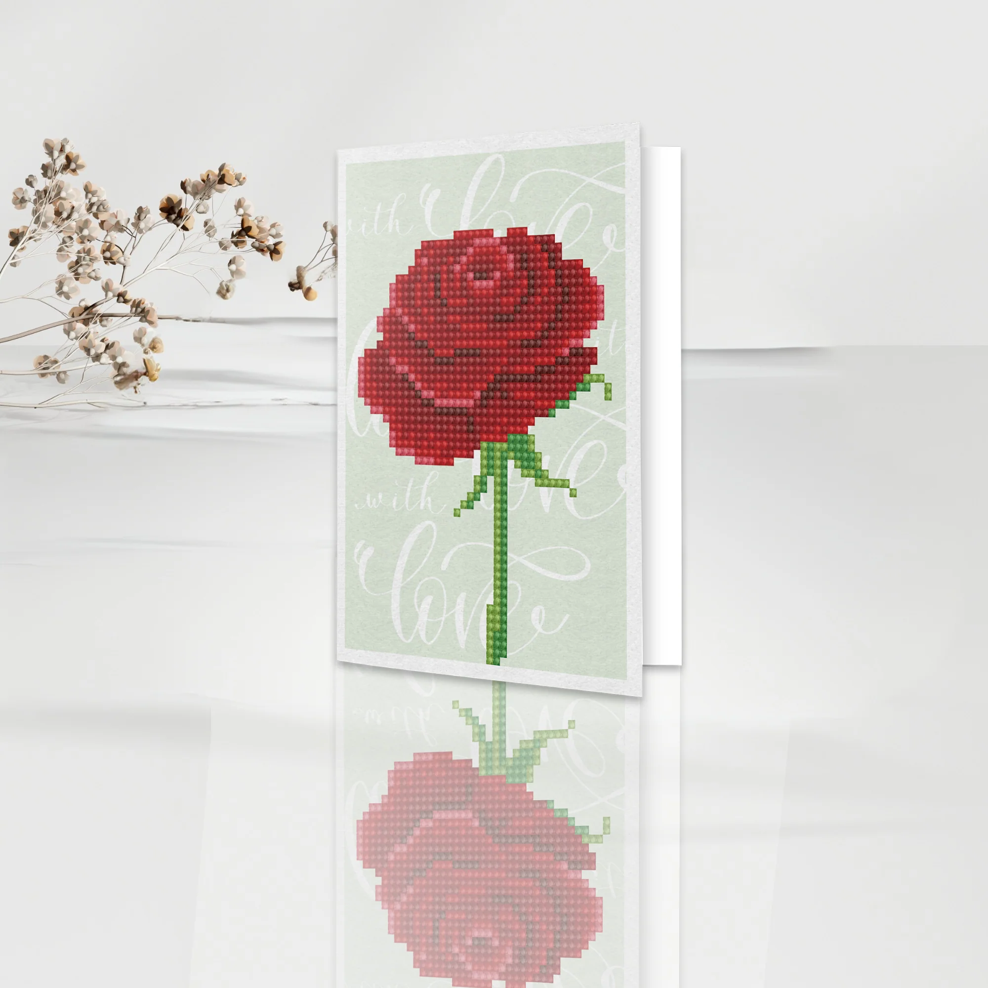 Diamond Dotz Love Rose Greeting Card - 5.0" x 7.0" - Image 2