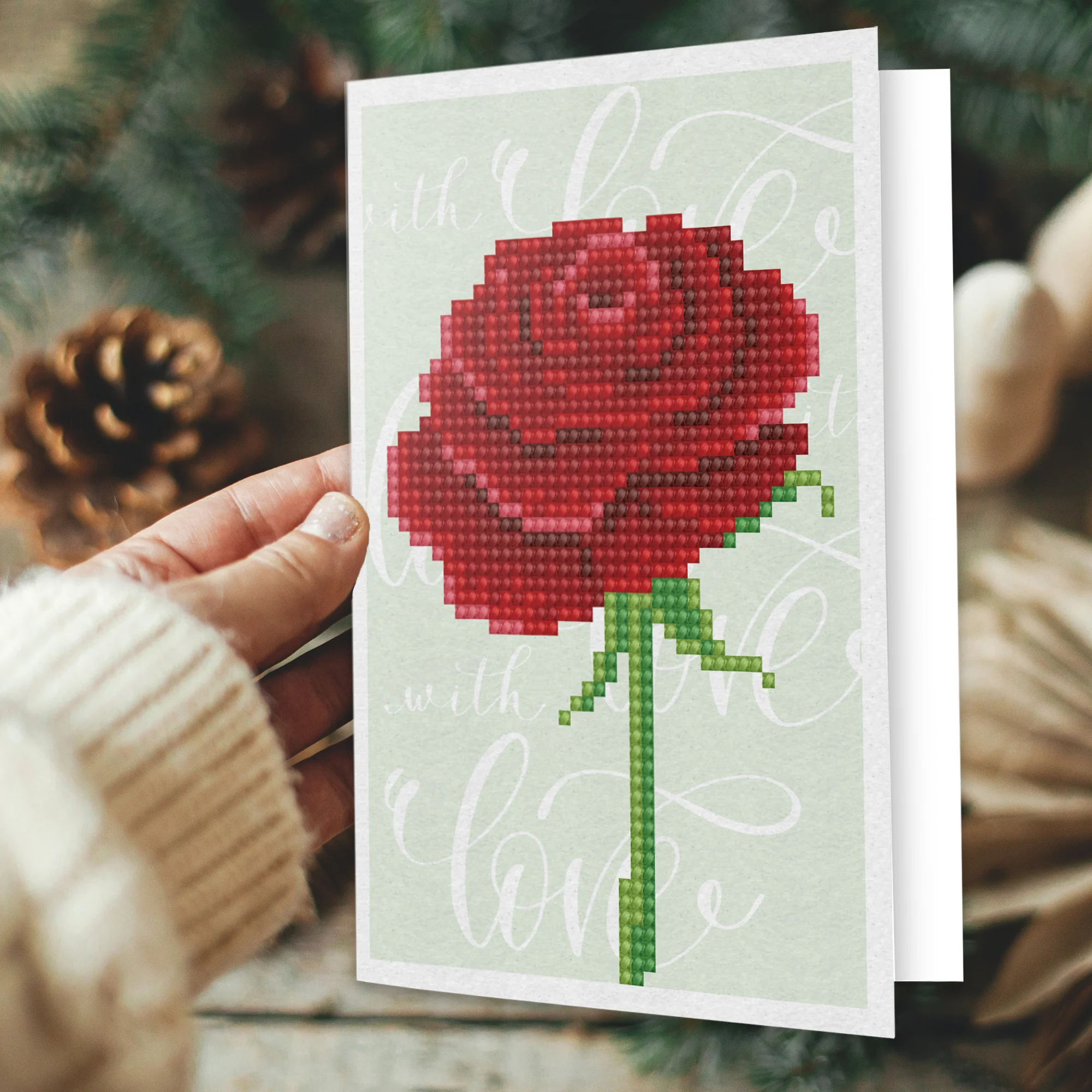 Diamond Dotz Love Rose Greeting Card - 5.0" x 7.0" - Image 4