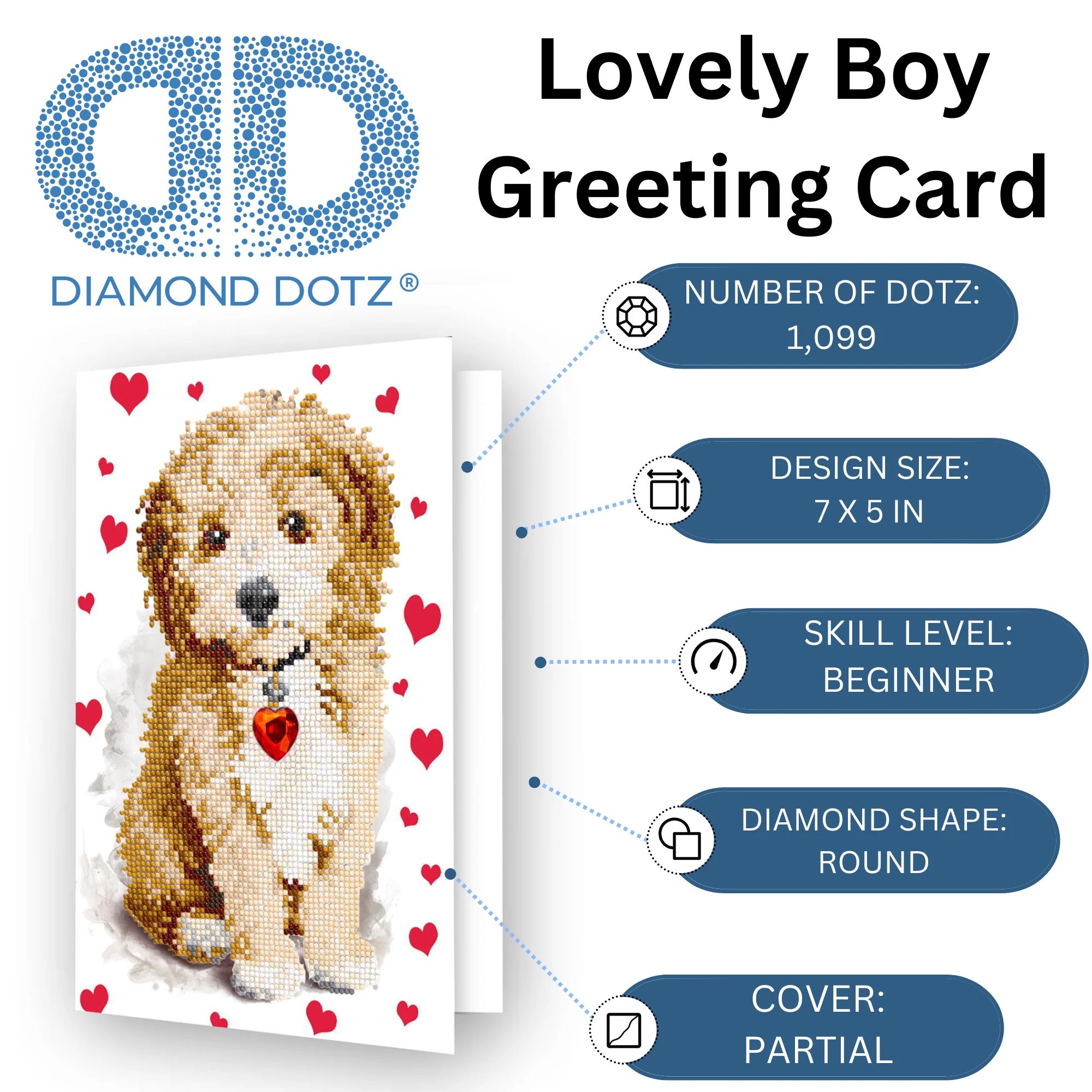 Diamond Dotz Lovely Boy Greeting Card - 5.0" x 7.0" - Image 6