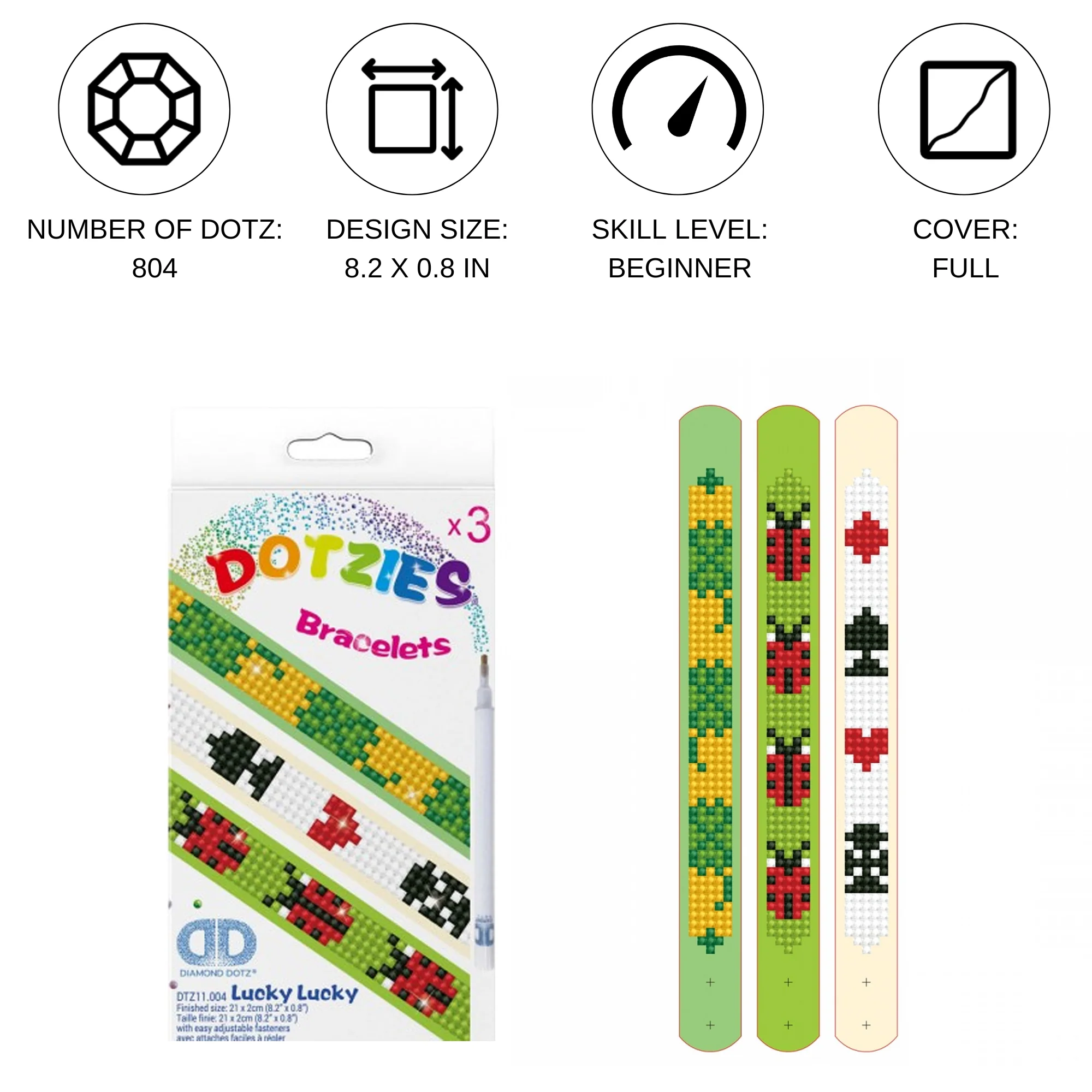 Diamond Dotz DOTZIES Lucky Lucky Bracelets Diamond Painting - 8.3" x 0.8" - Image 3
