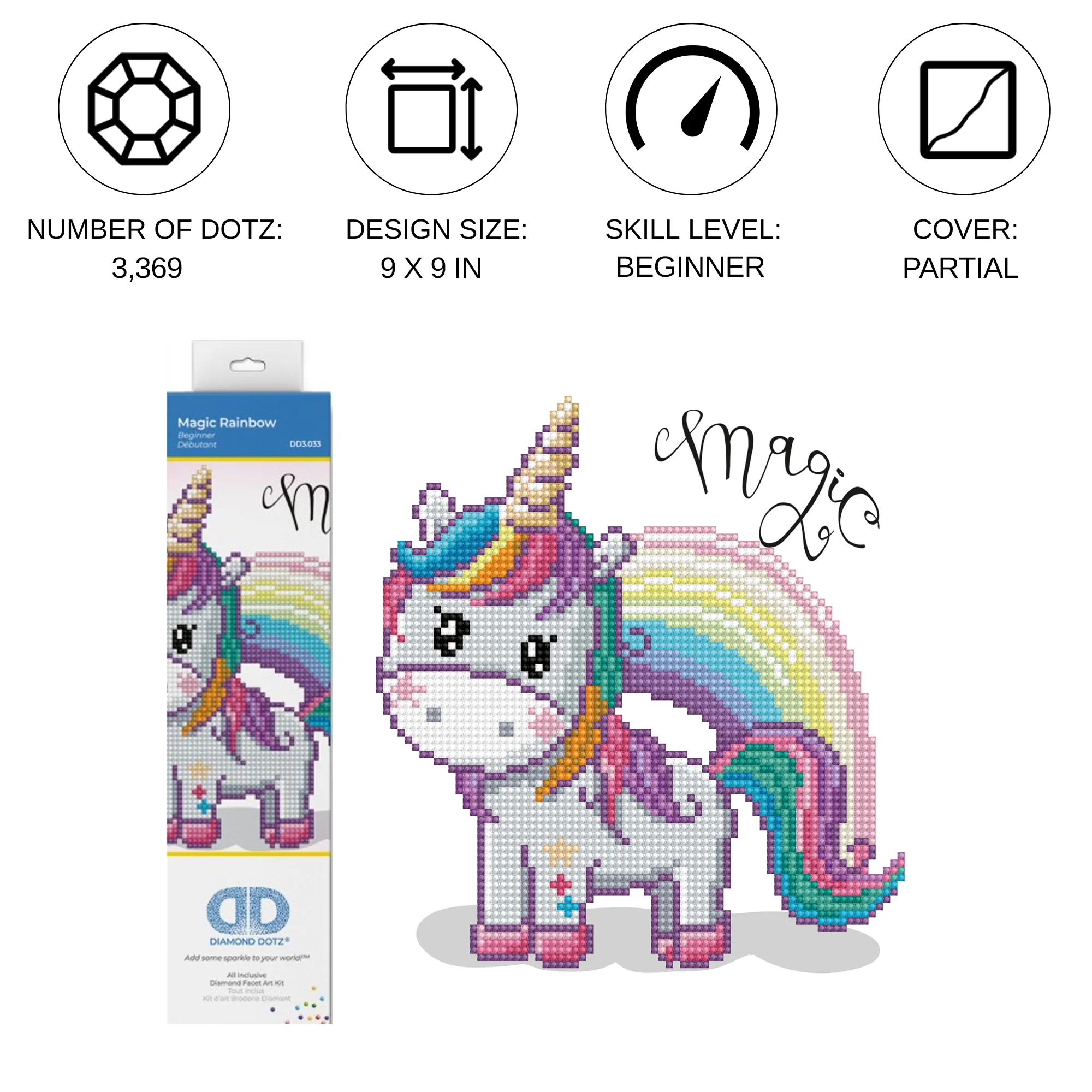 Diamond Dotz Magic Rainbow - 9.1" x 9.1" - Image 4
