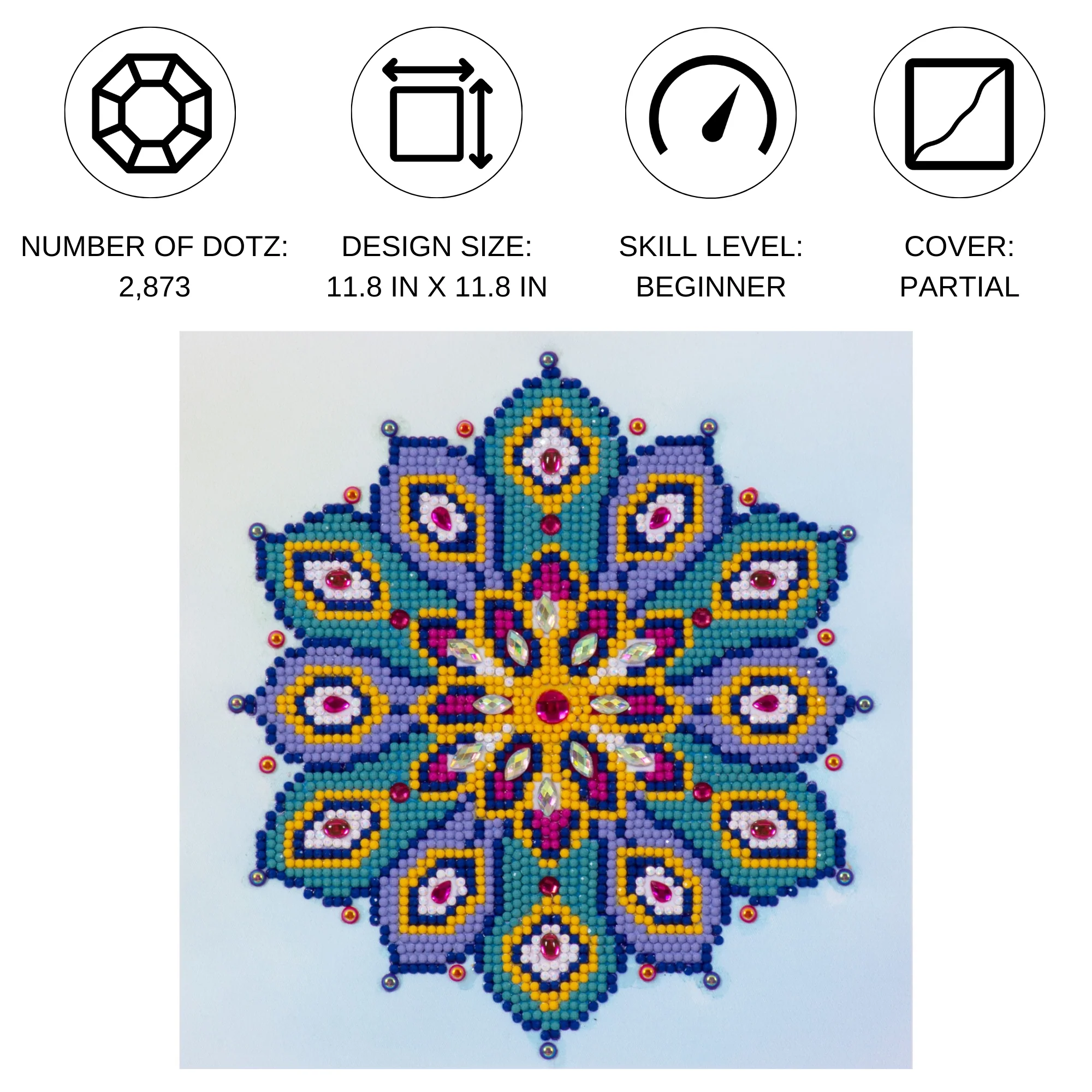 Diamond Dotz Mandala Blush - 8.7" x 8.7" - Image 4