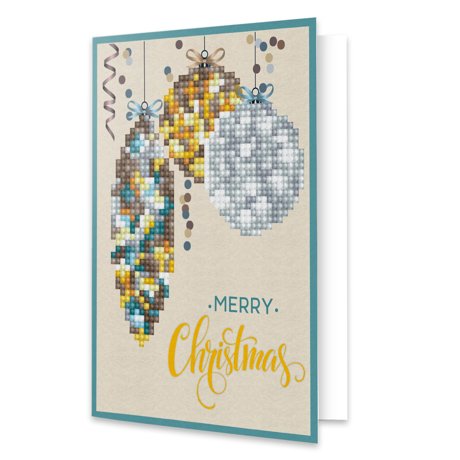 Diamond Dotz Merry Christmas Baubles Antique Greeting Card - 5.0" x 7.0" - Image 4