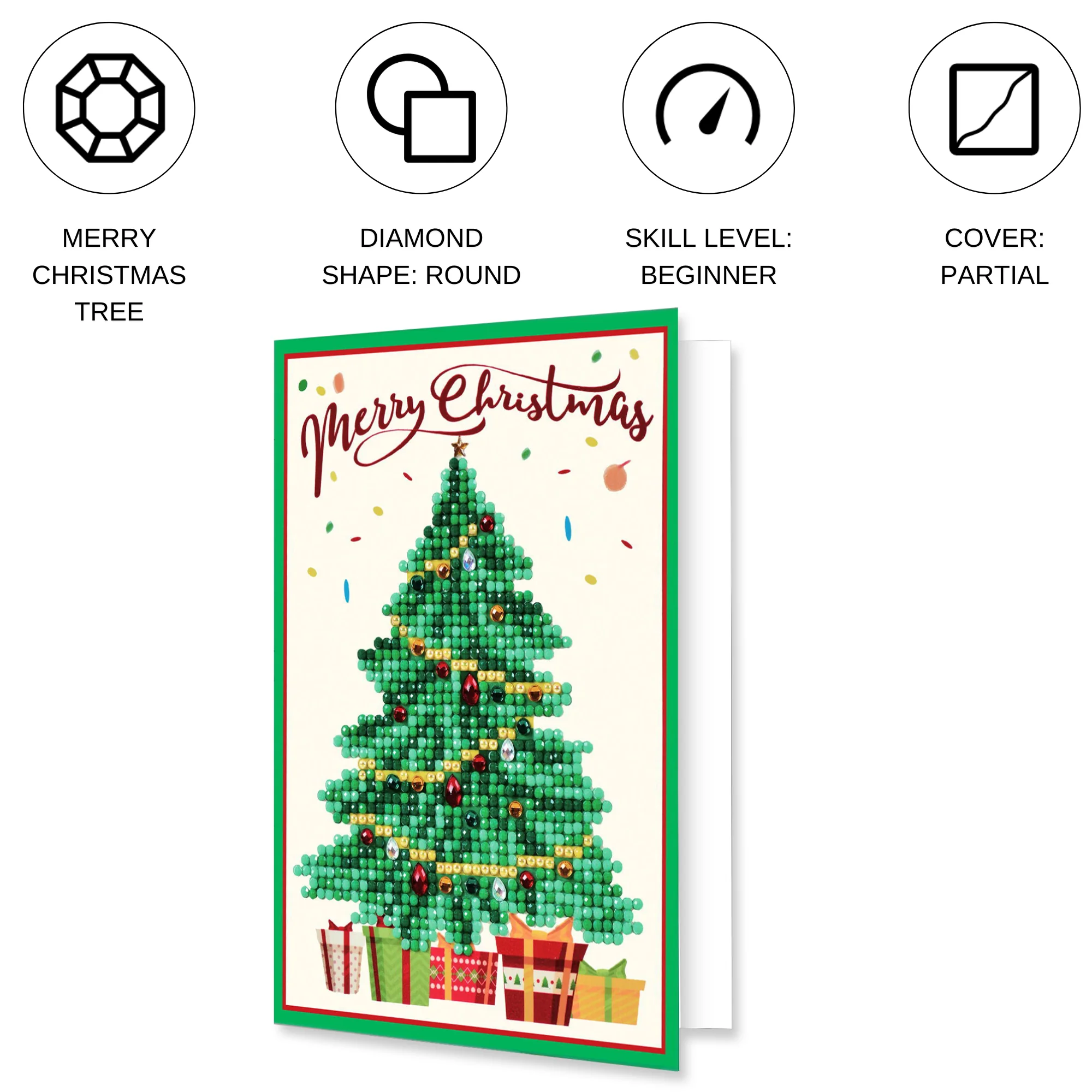 Diamond Dotz Merry Christmas Tree Greeting Card - 5.0" x 7.0" - Image 3