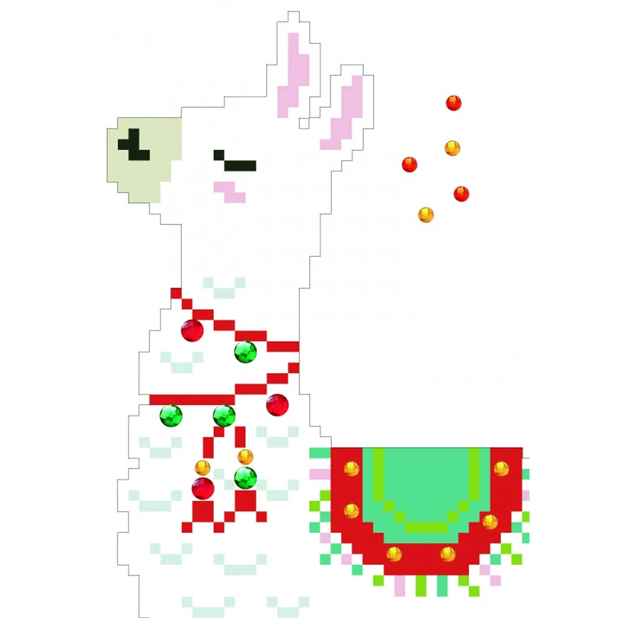 Diamond Dotz Merry Christmas Llama Greeting Card - 5.0" x 7.0" - Image 6