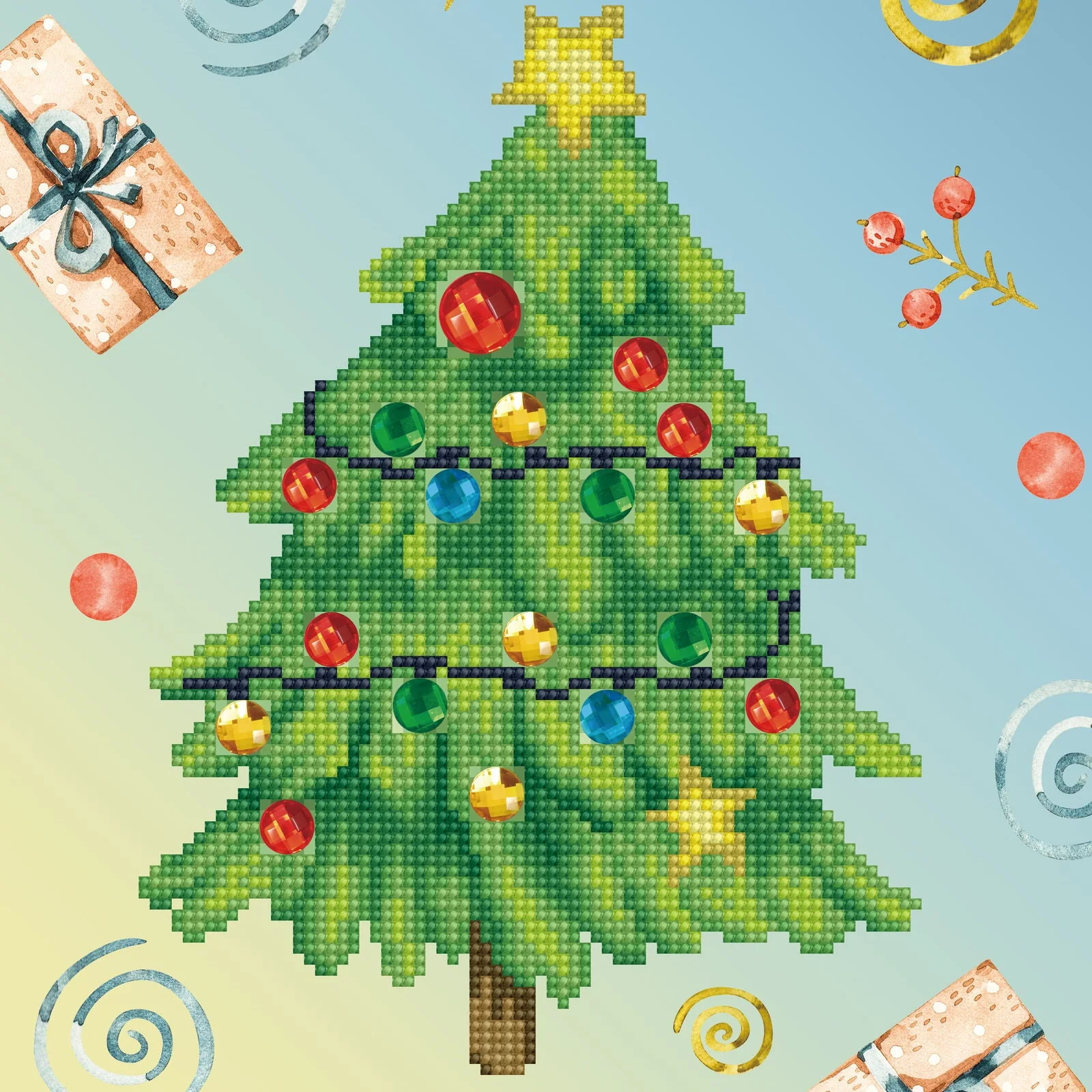 Diamond Dotz Decorative Box Merry Christmas Tree - 11.0" x 11.0" - Image 3