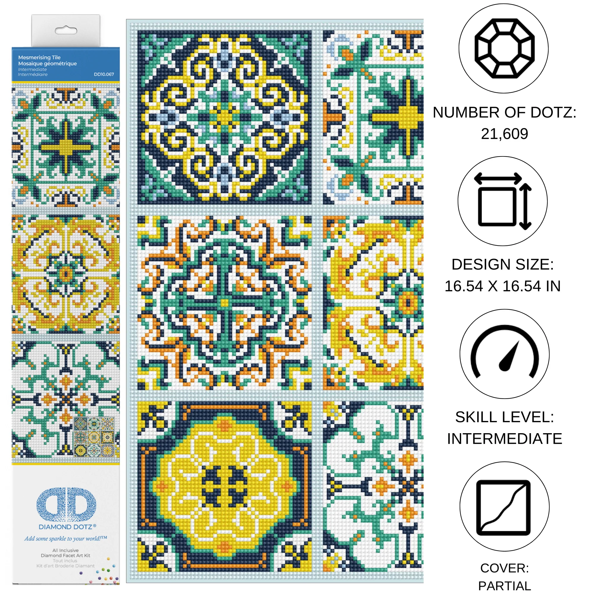 Diamond Dotz Mesmerising Tile - 16.5" x 16.5" - Image 3