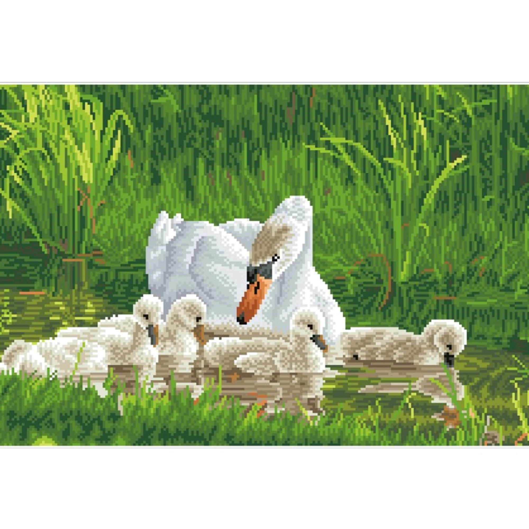 Diamond Dotz Mother Swan & Signets - 24.4" x 16.1" - Image 5