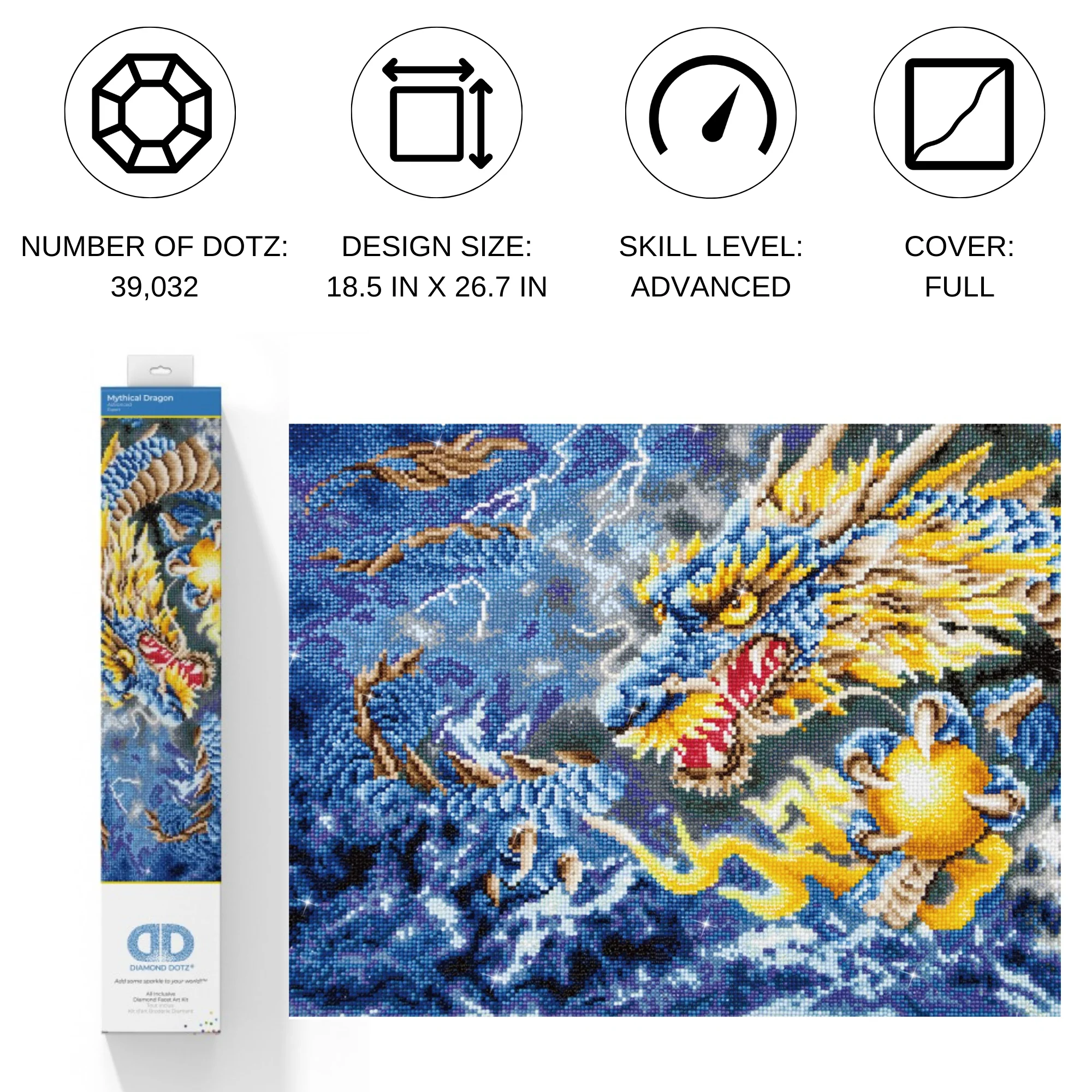 Diamond Dotz Mythical Dragon - 26.8" x 18.5" - Image 4