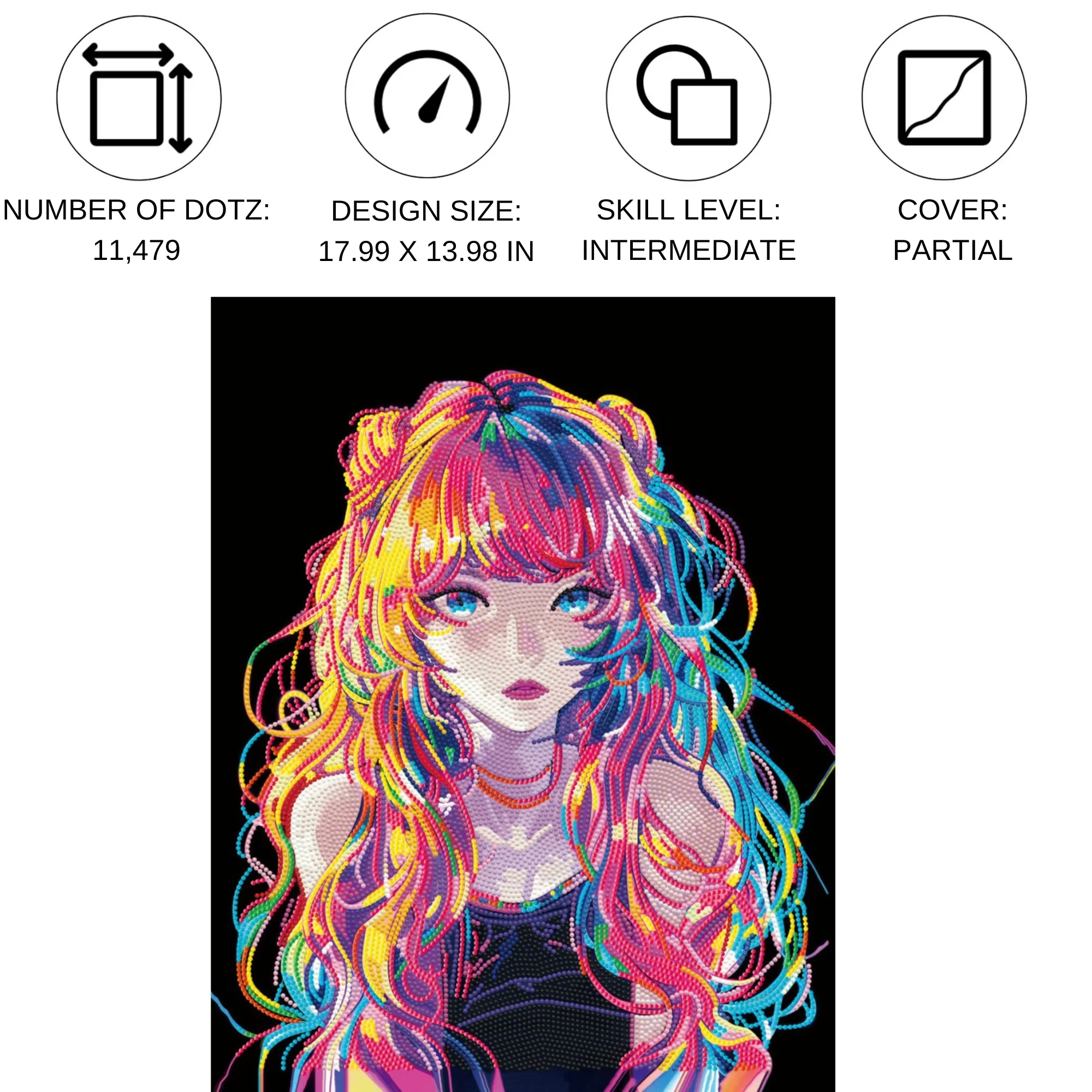 Neon Anime Girl - 14" x 18" - Image 5
