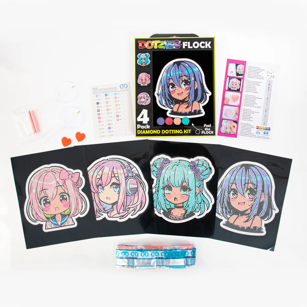 Diamond Dotz Neon Flock Anime Girls - 8.0" x 10.0" - Image 4