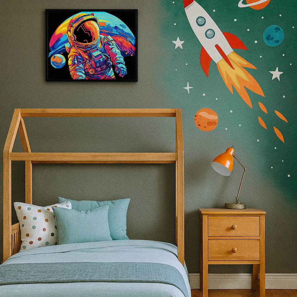 Diamond Dotz Neon Flock Astronaut - 18.0" x 14.0" - Image 3