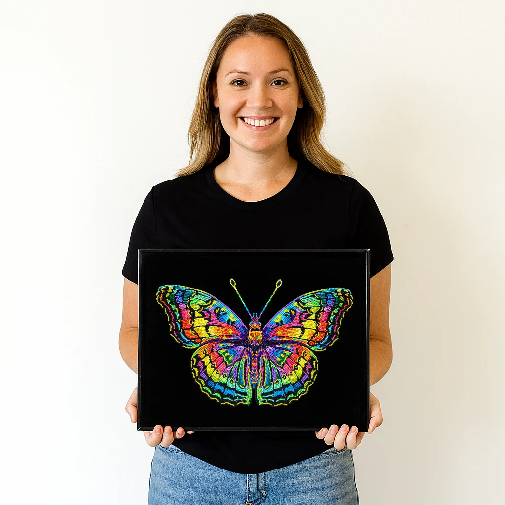 Diamond Dotz Neon Flock Butterfly - 18.0" x 14.0" - Image 2