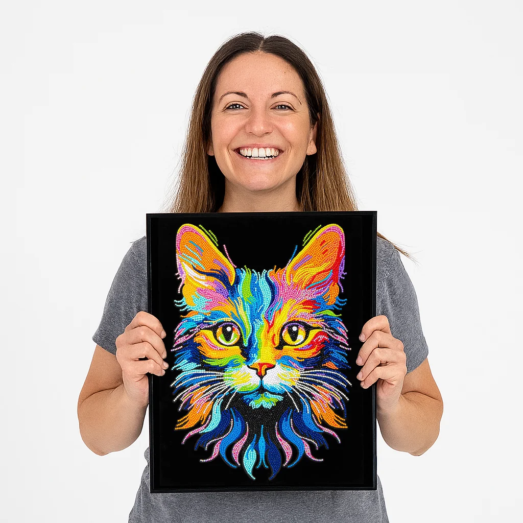 Diamond Dotz Neon Flock Cat - 14.0" x 18.0" - Image 2