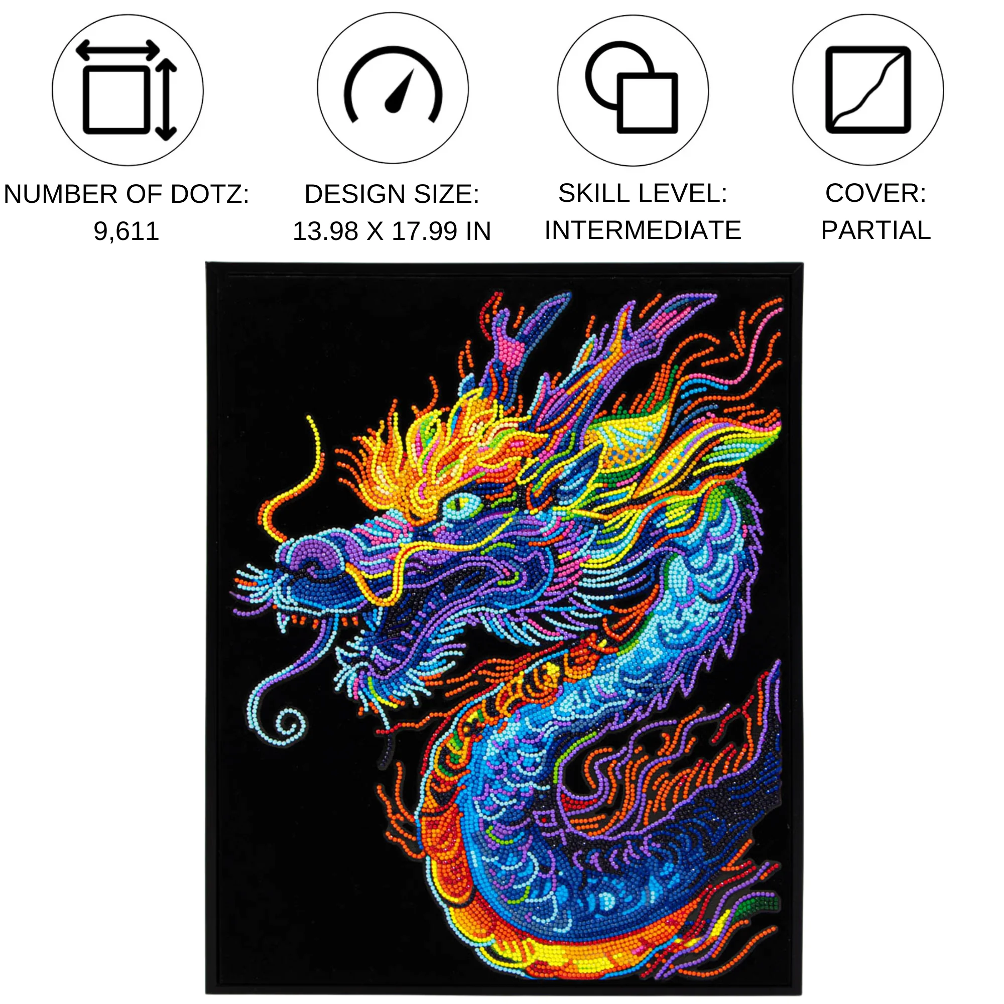 Diamond Dotz Neon Flock Dragon - 14.0" x 18.0" - Image 5