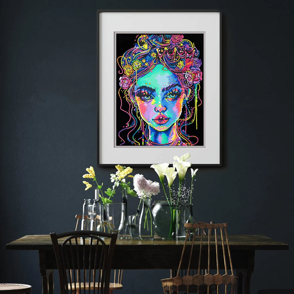 Diamond Dotz Neon Flock Electric Beauty - 14.0" x 18.0" - Image 4