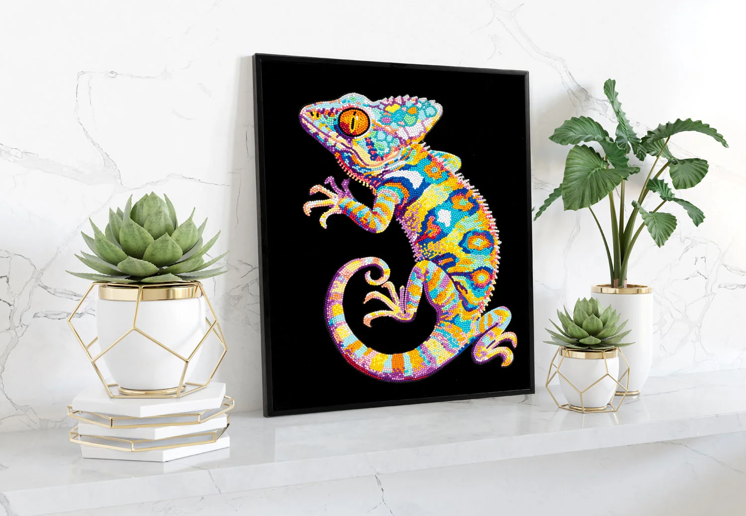 Neon Flock Patchwork Gecko - Image 2