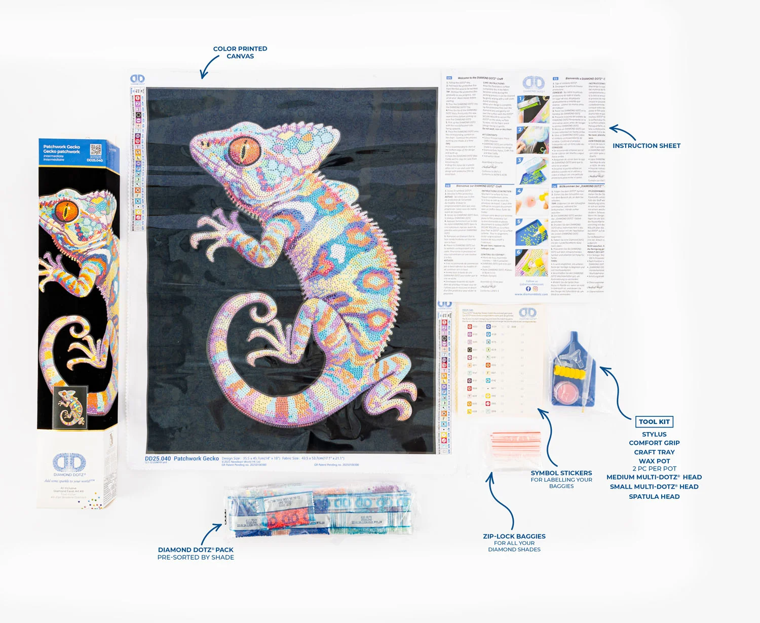 Neon Flock Patchwork Gecko - Image 3
