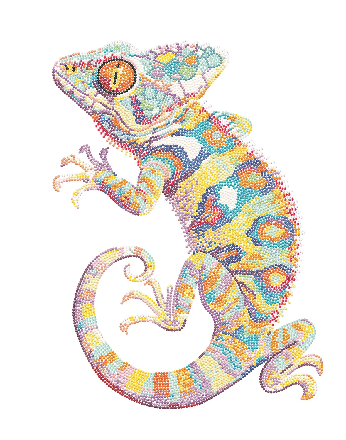 Neon Flock Patchwork Gecko - Image 4