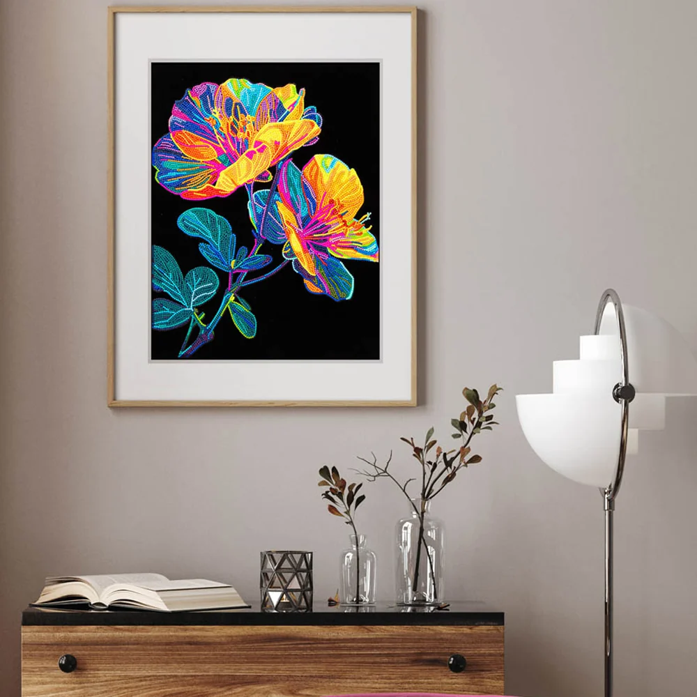 Diamond Dotz Neon Flock Floral - 14.0" x 18.0" - Image 4
