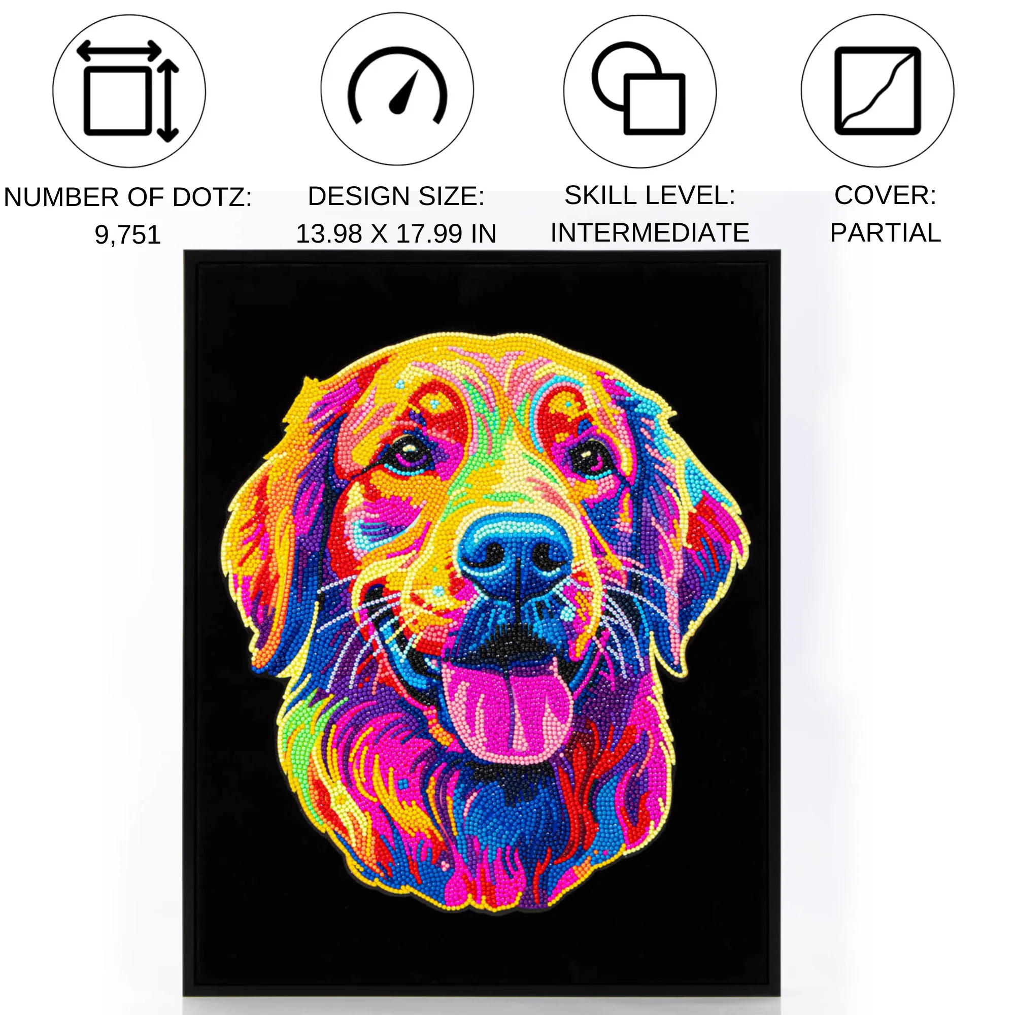 Diamond Dotz Neon Flock Golden Retriever - 14.0" x 18.0" - Image 5