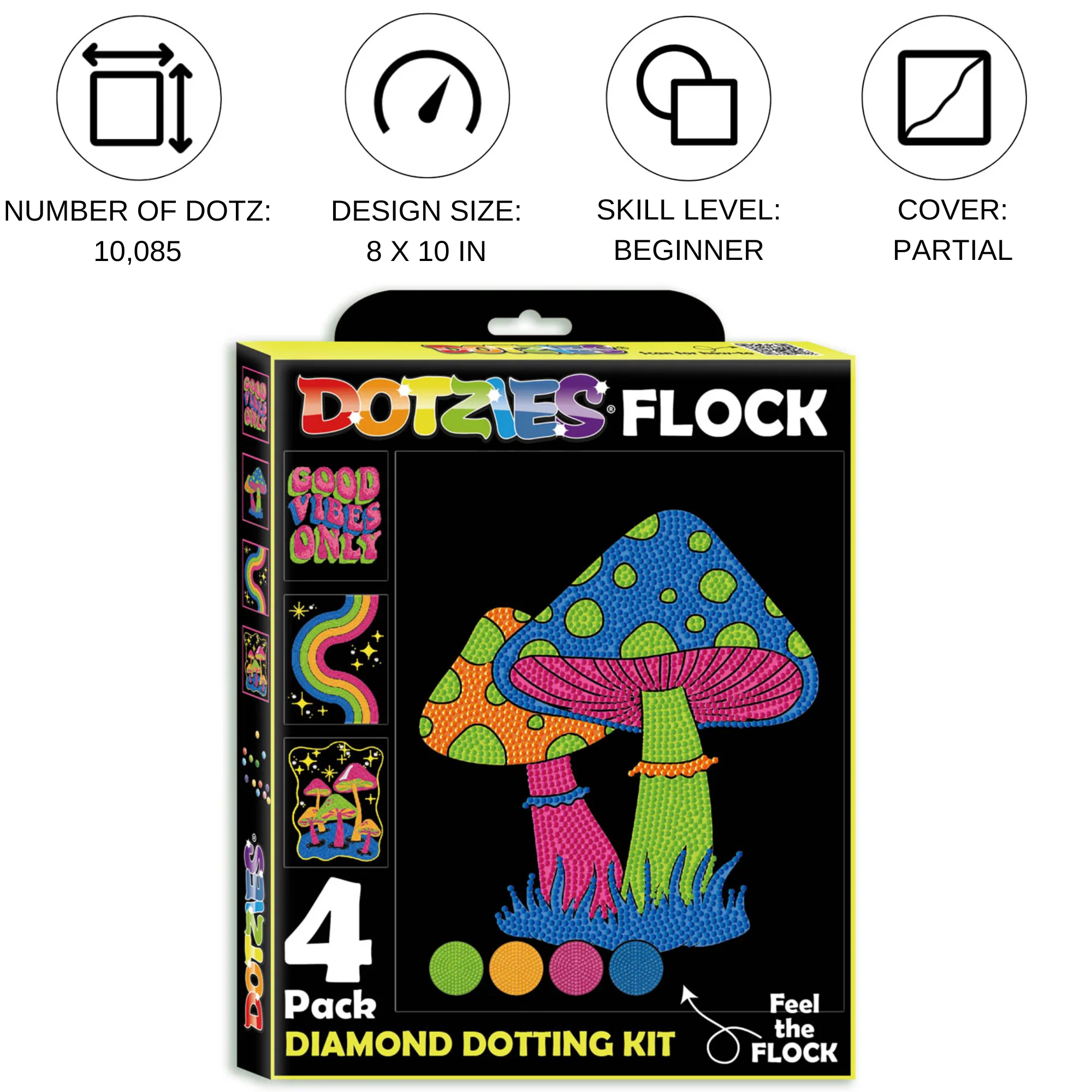 Diamond Dotz Neon Flock Good Vibes - 10.0" x 8.0" - Image 3
